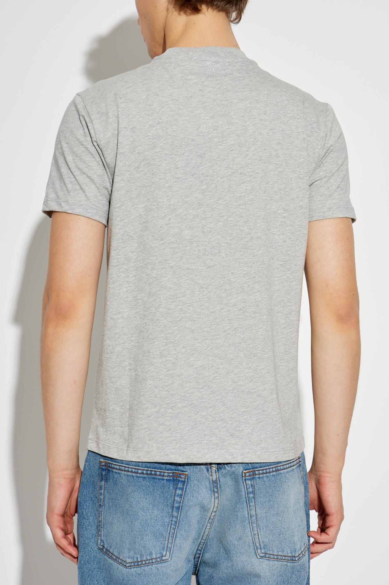 Ami Alexandre Mattiussi Ami De Coeur T-shirt In Organic Cotton Jersey In Gray