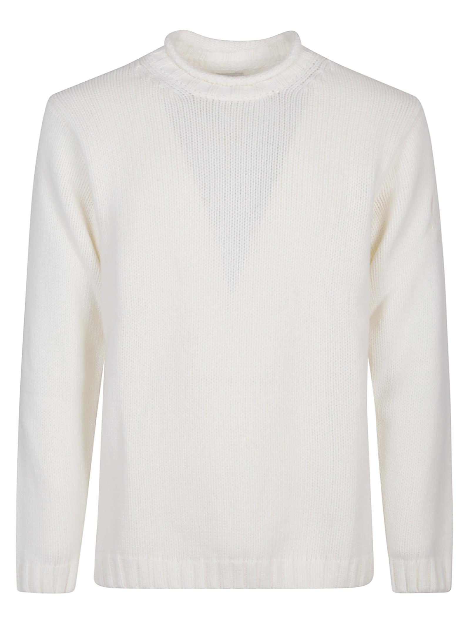 Shop C.p. Company Grs Boxy Mock Neck Sweater In Gauze White