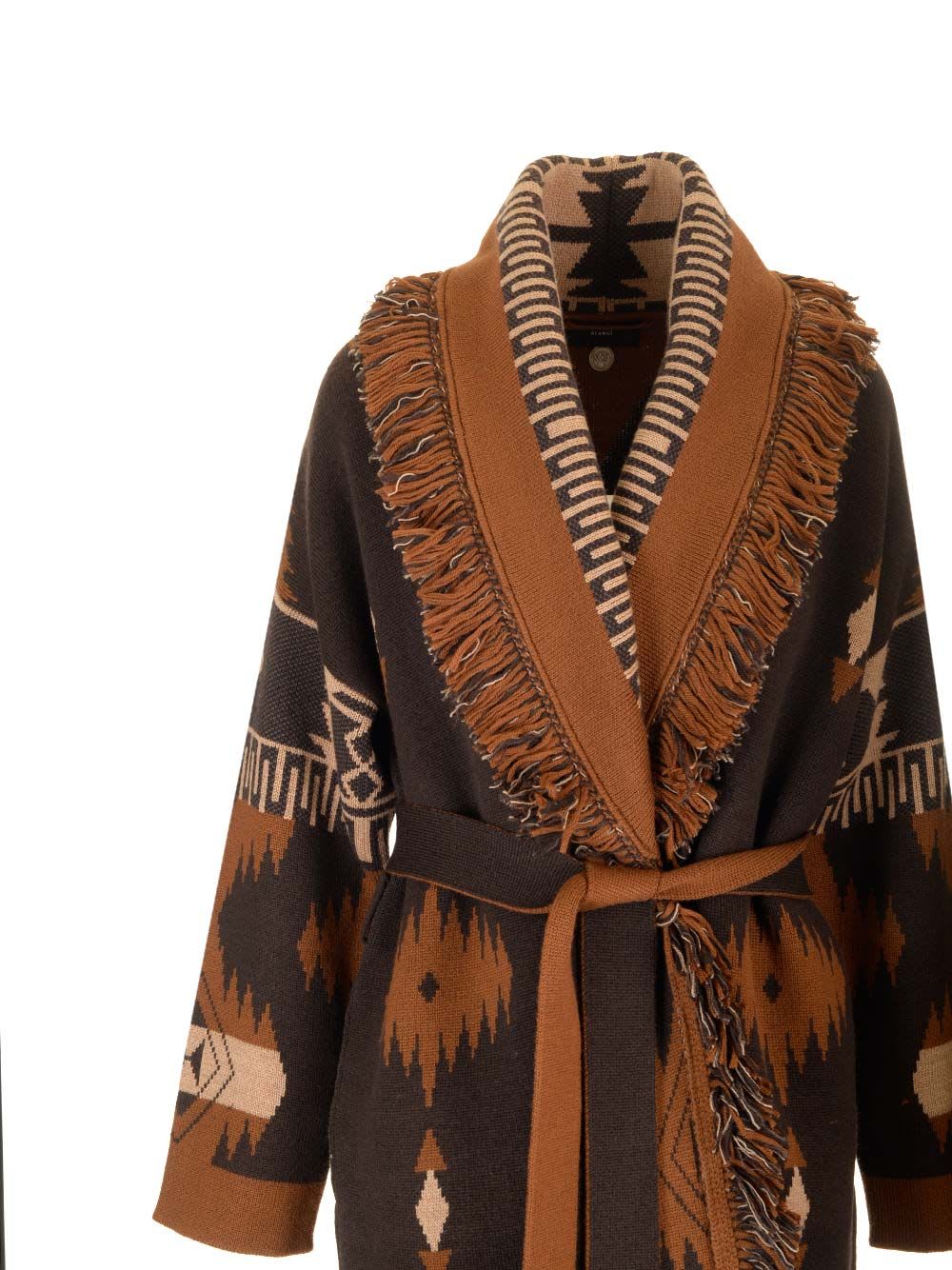 Shop Alanui Long Cardi-coat In Brown