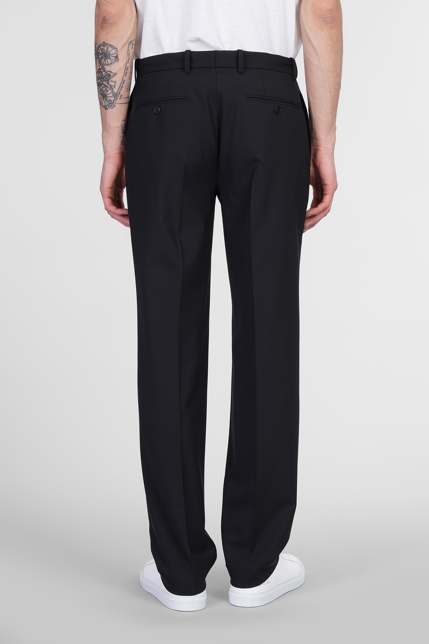 Theory Pants In Black Wool In Black