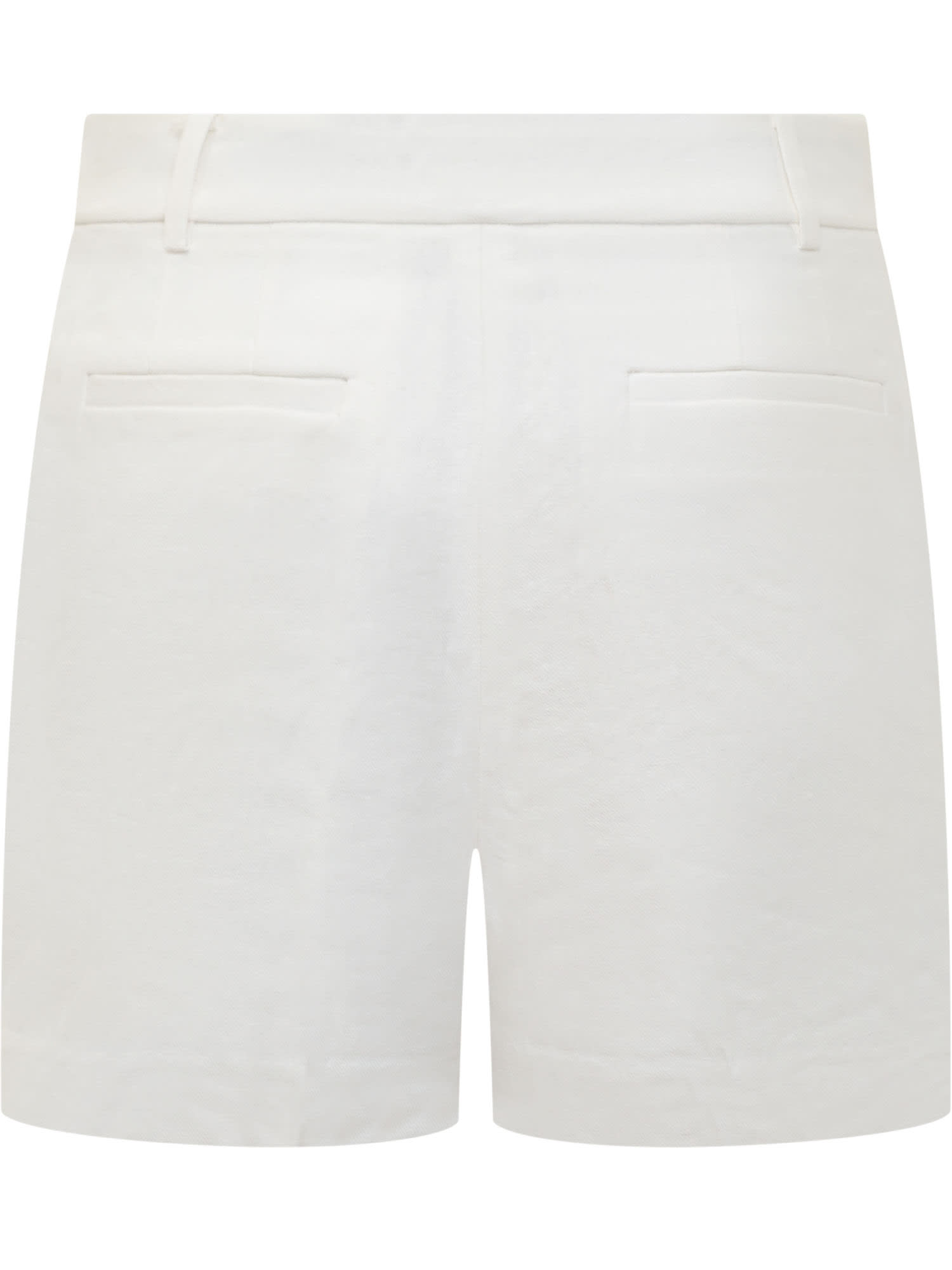 Shop Michael Kors Linen And Viscose Shorts In White