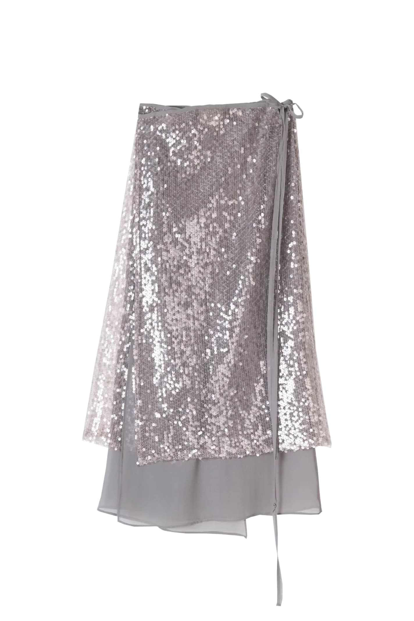 Shop Alysi Skirt In Grey