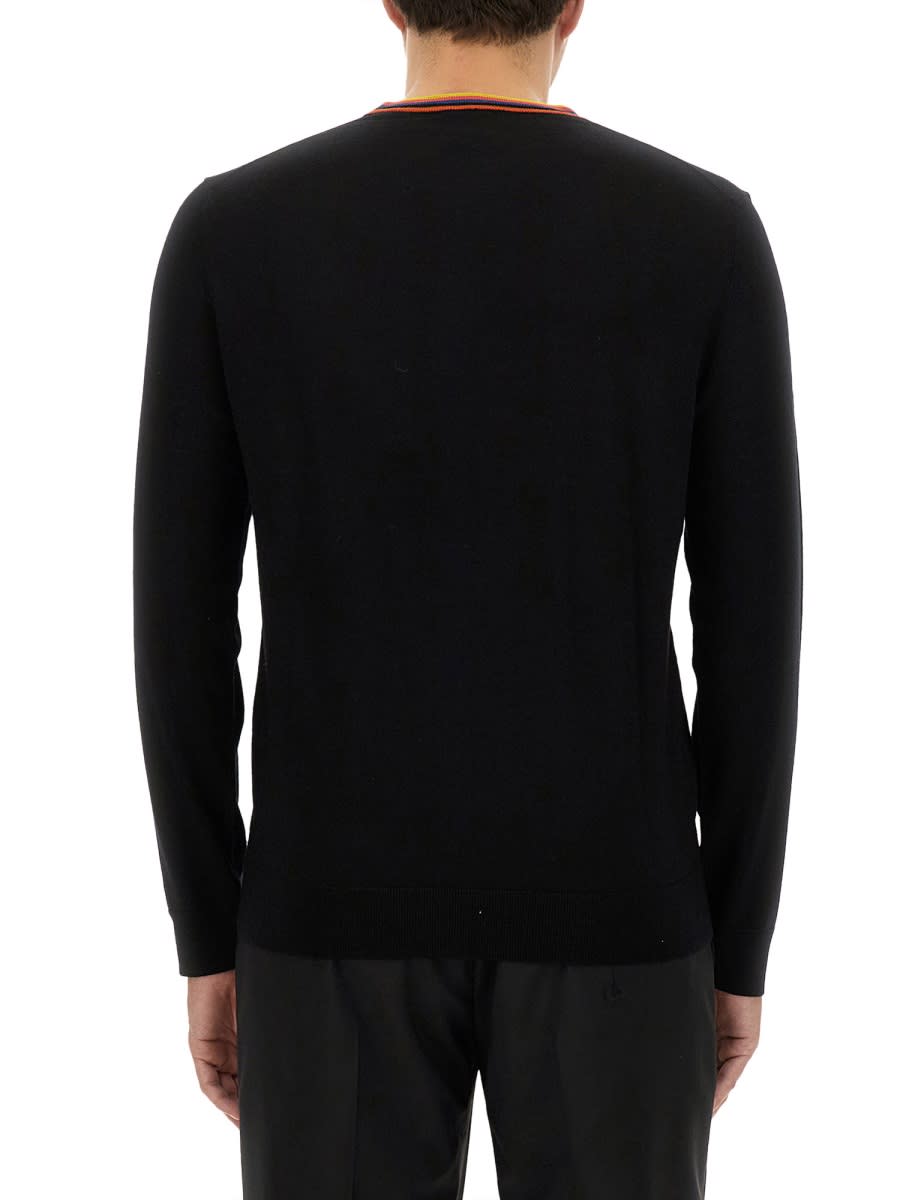 Shop Paul Smith Merino Wool Sweater In Black