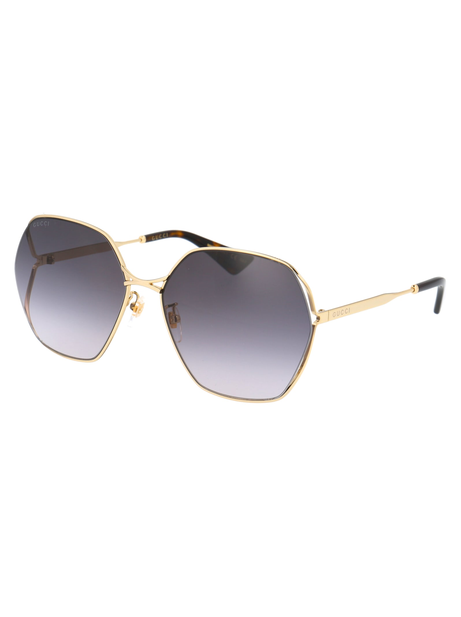 Shop Gucci Gg0818sa Sunglasses In 001 Gold Gold Grey