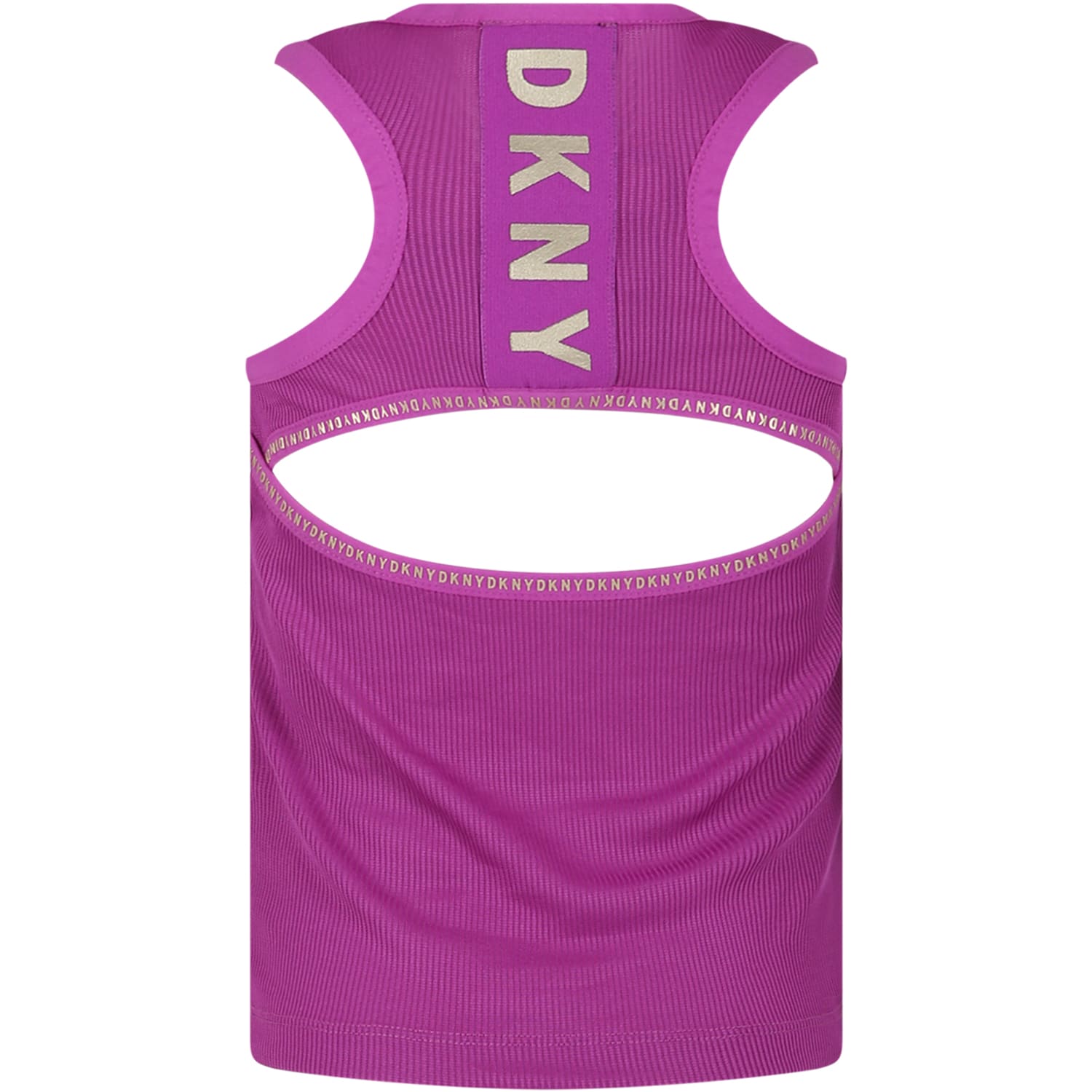Shop Dkny Purple Tank Top For Girl With Logo In Violet