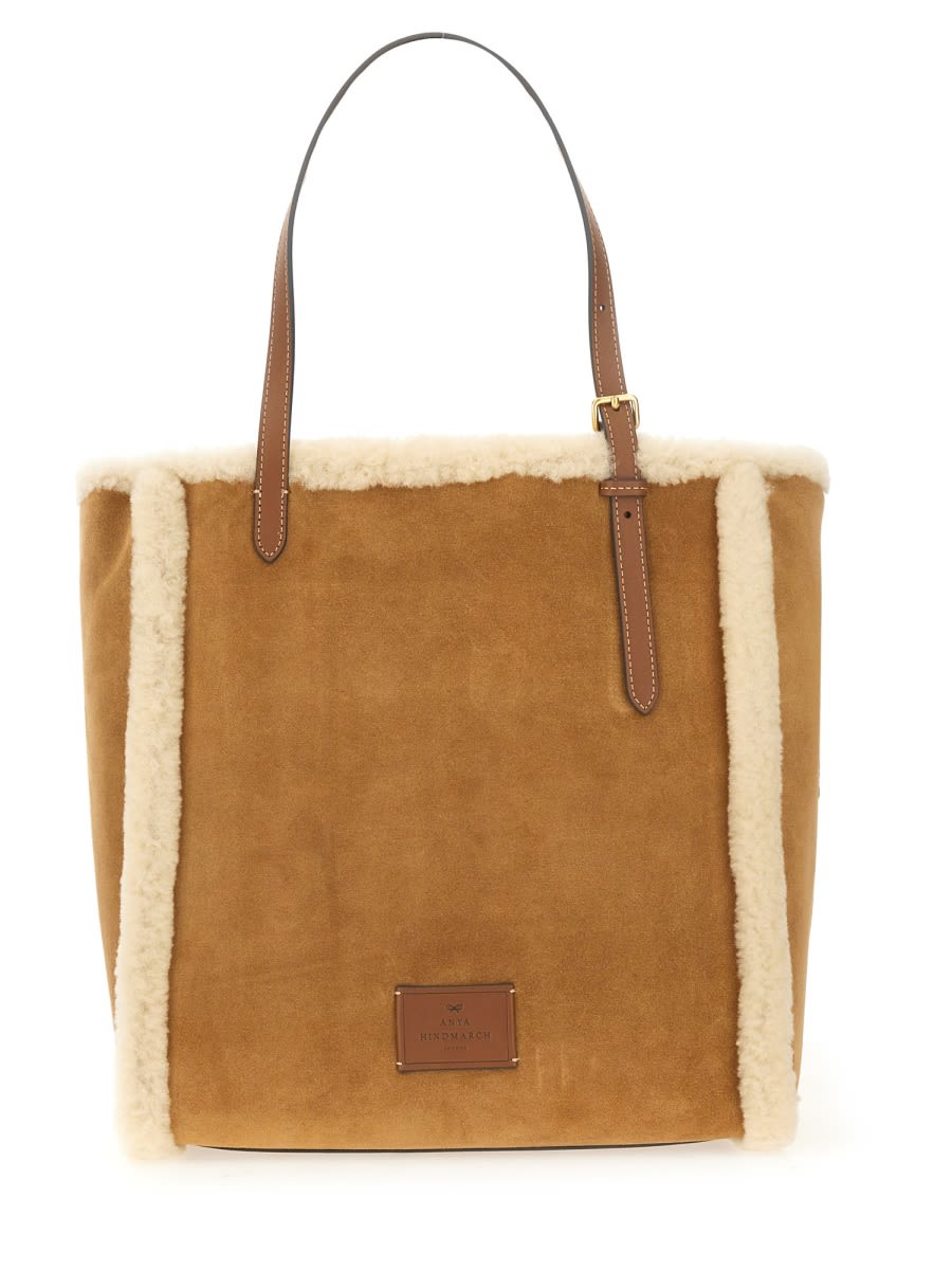 Shop Anya Hindmarch Eyes Tote Bag In Beige