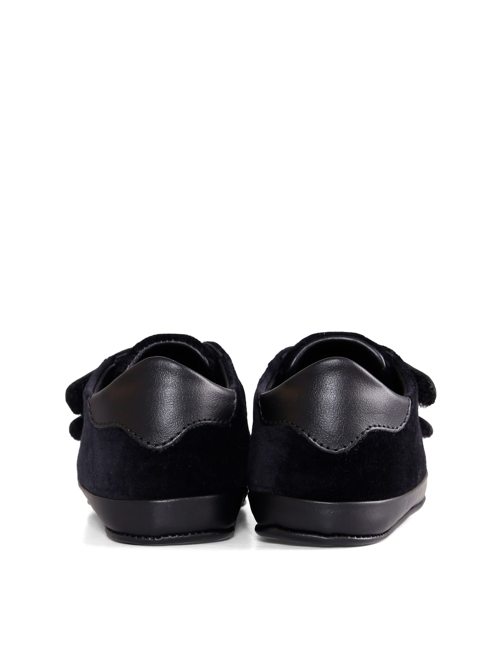Balmain Black Sneakers For Babykids Wirth Logo In Black