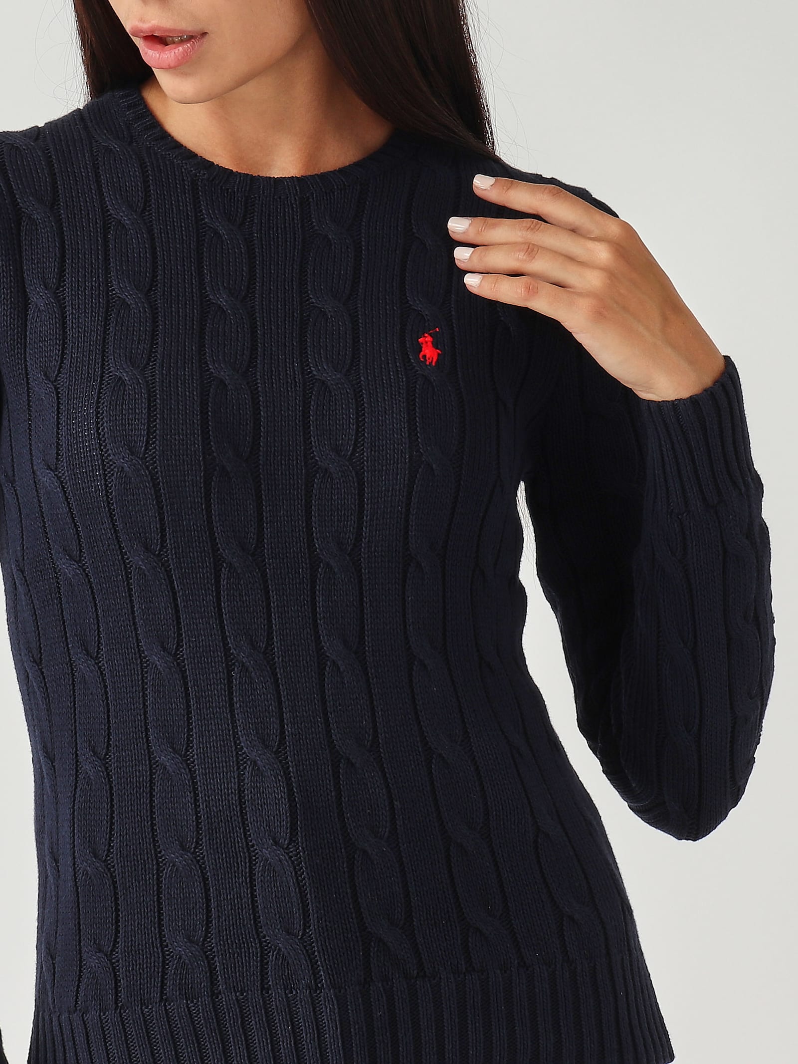 Polo Ralph Lauren Girocollo In Lana E Cashmere A Trecce Sweater