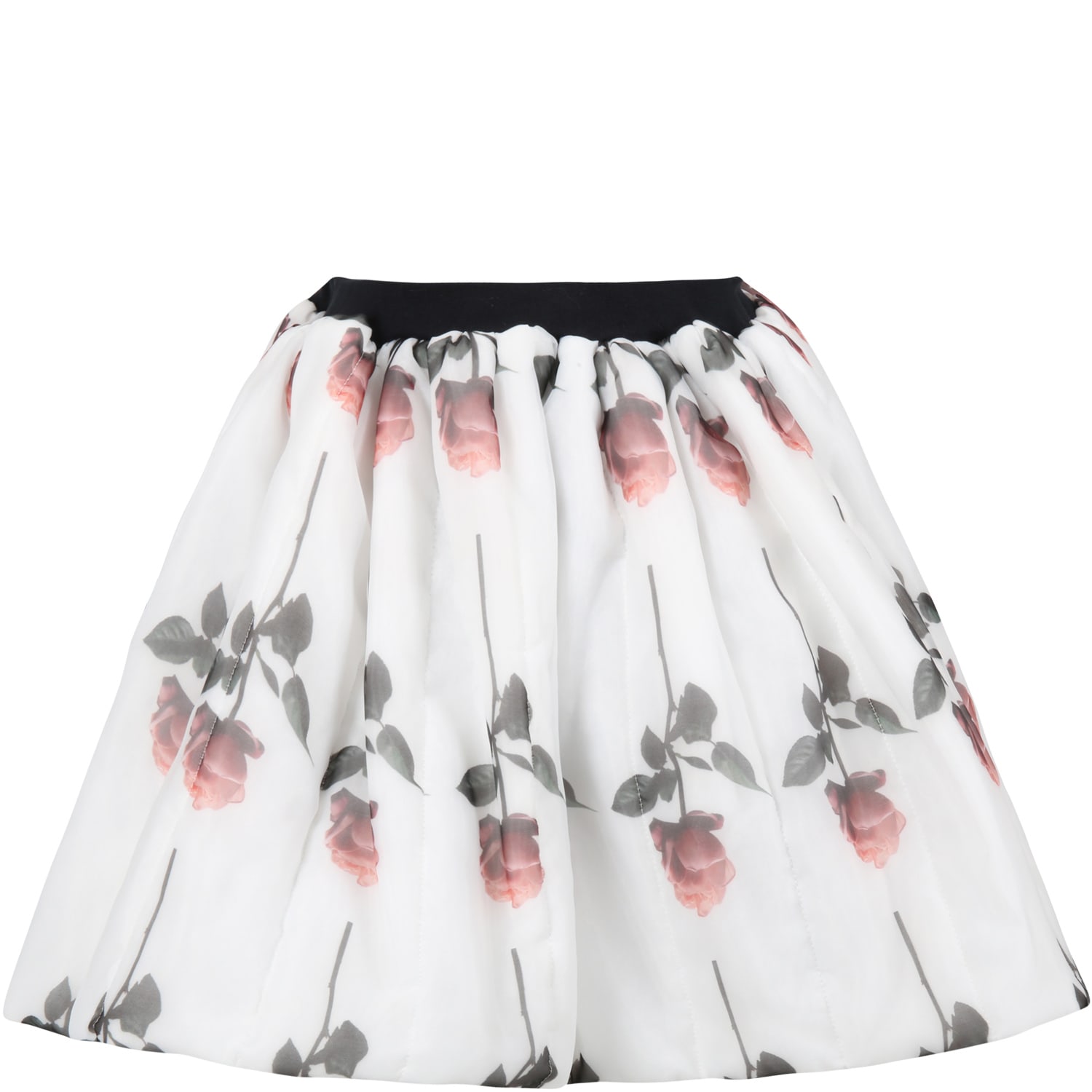 Caroline Bosmans White Skirt For Girl With Roses
