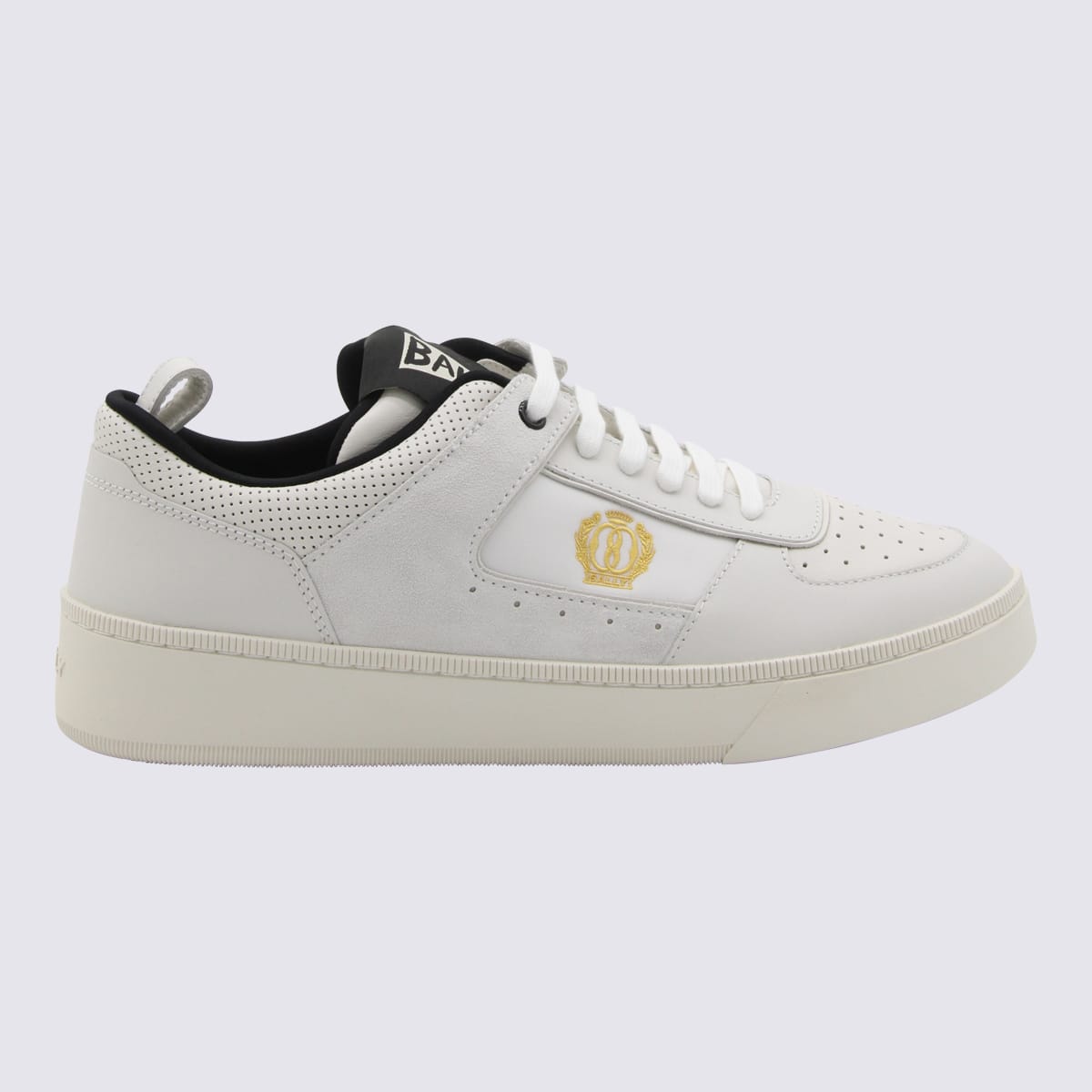 Bally White And Black Leather Raise Trainers