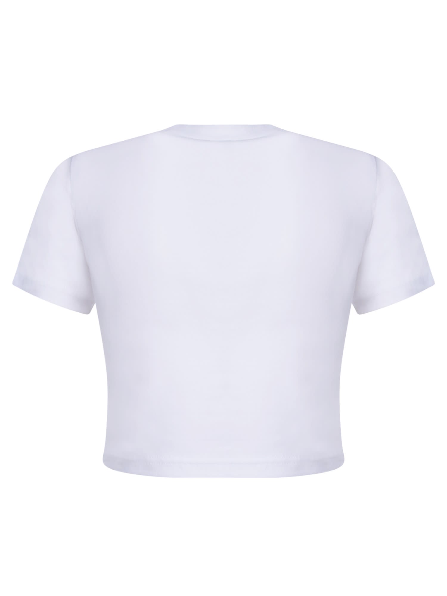 Shop Casablanca Cropped Crayon Tennis White T-shirt