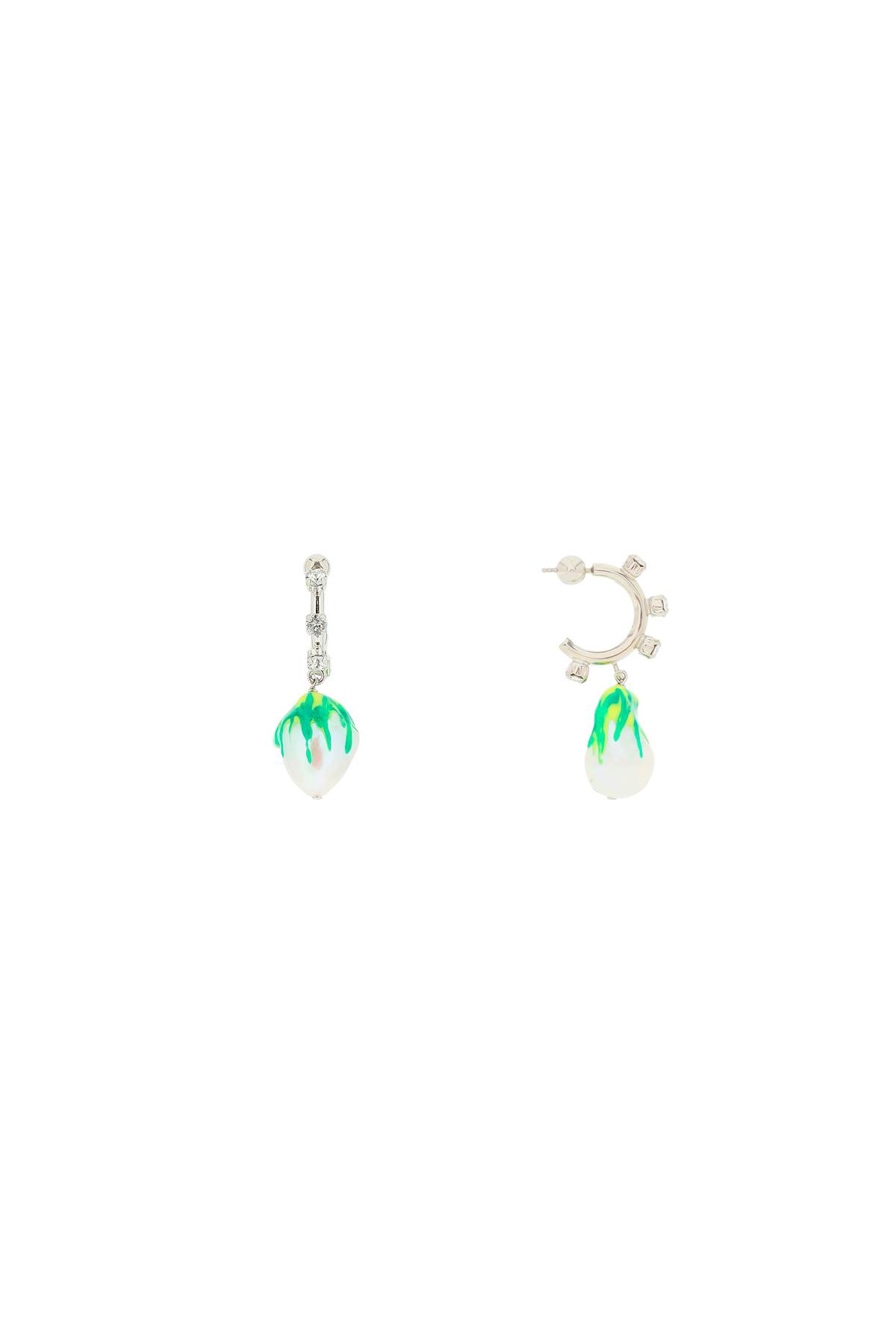 Shop Safsafu Jelly Melted Earrings In Silver Green (silver)