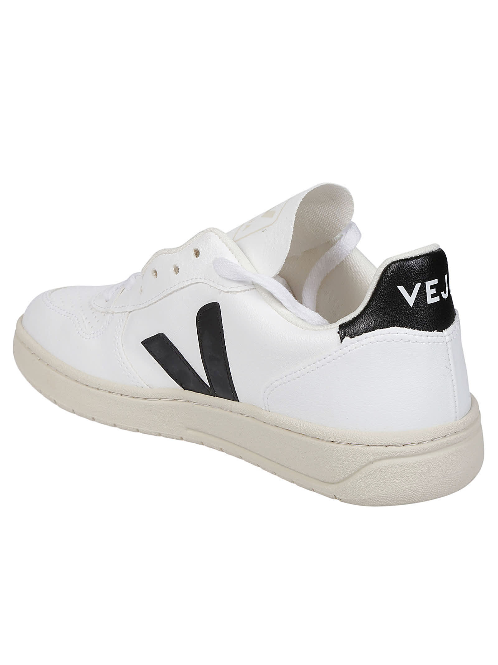 Shop Veja V-10 Sneakers In White/black