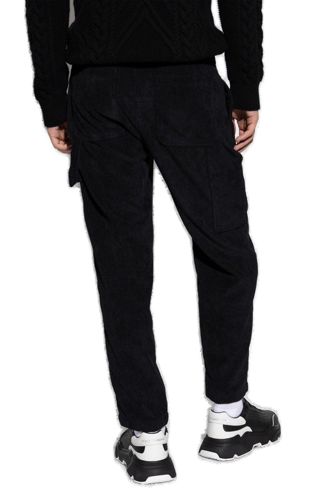 Shop Dolce & Gabbana Straight Leg Corduroy Pants In Nero