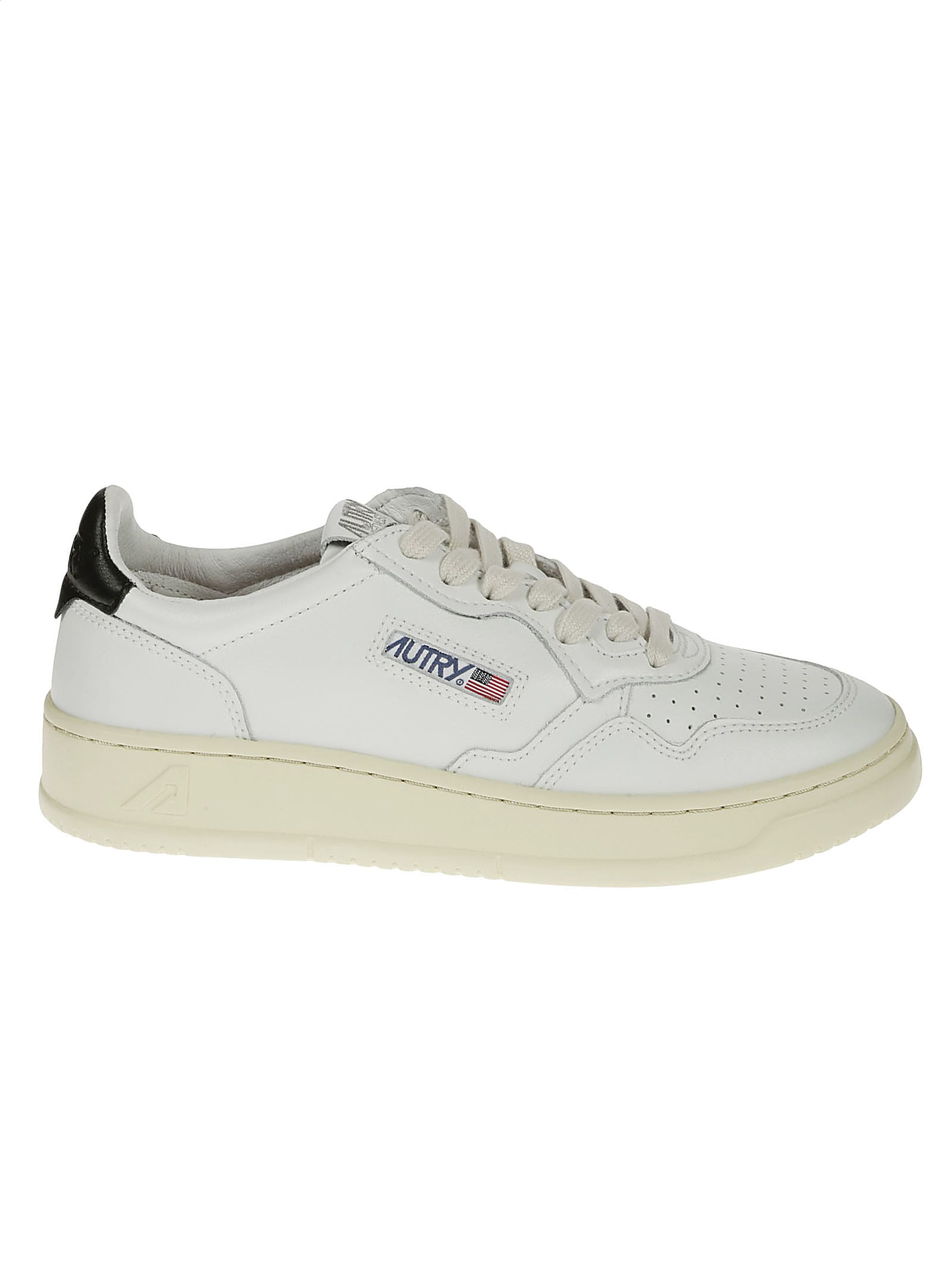 Shop Autry Medalist Low Leat Leat In White Black