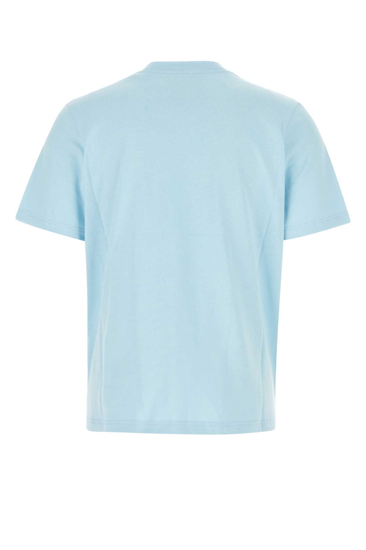 Shop Casablanca Light Blue Cotton T-shirt In Tencluico
