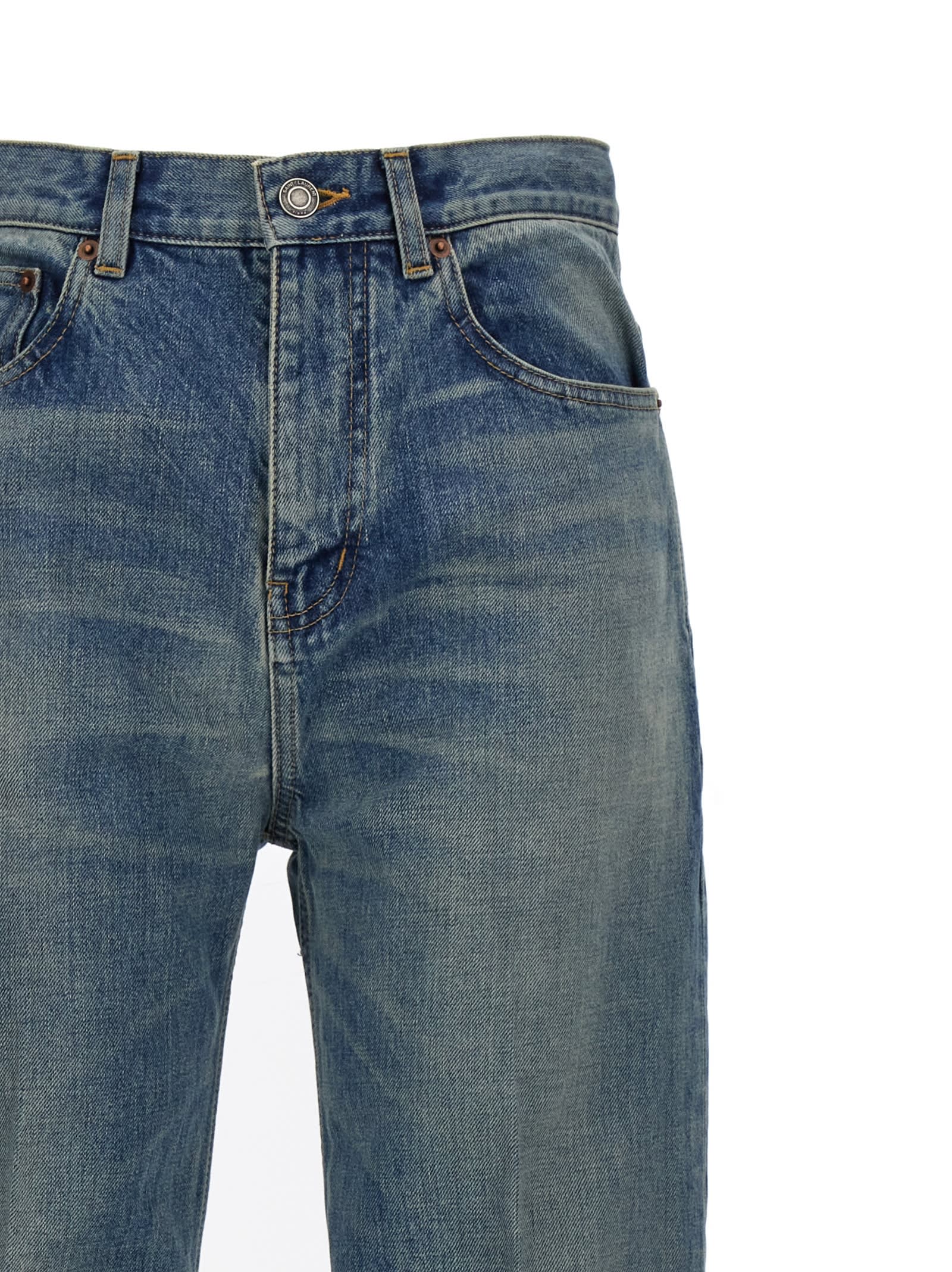 Shop Saint Laurent Benjamin Blue Jeans