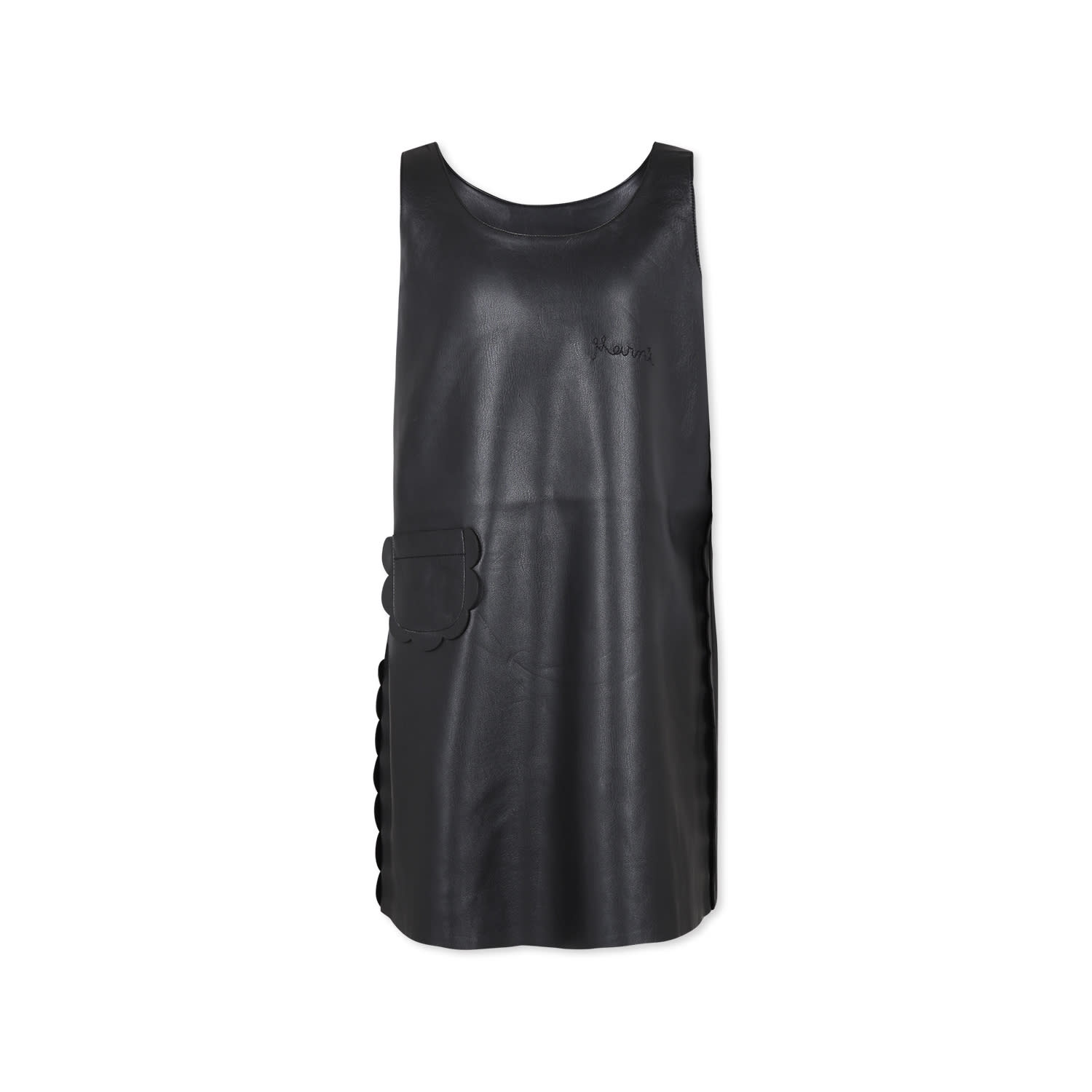 Marni Black Dress For Girl With Logo In Black