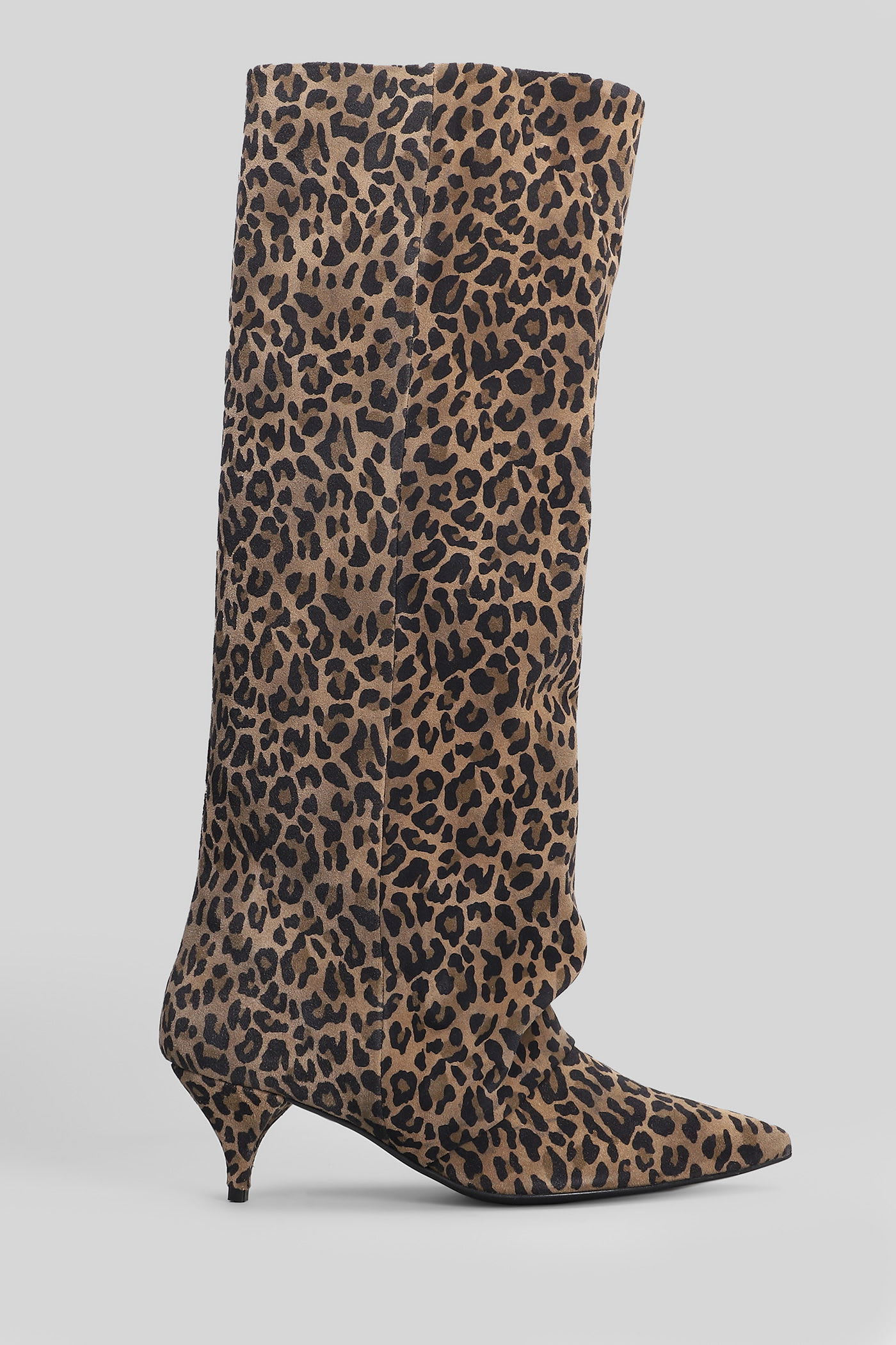 Alchimia High Heels Boots In Animalier Suede In Animal Print