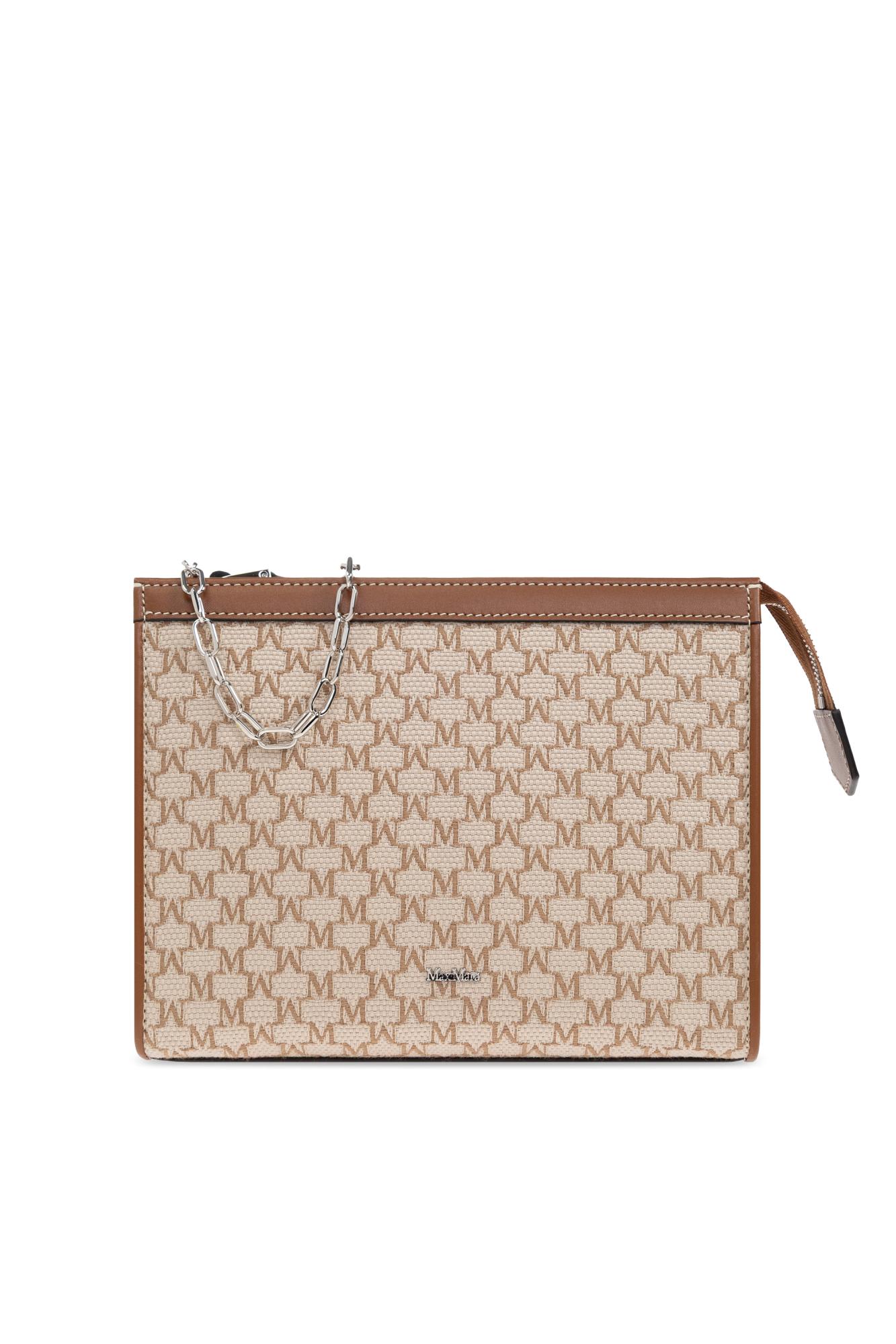 Max Mara Hand Chain Strap Contrast Trim Clutch Bag