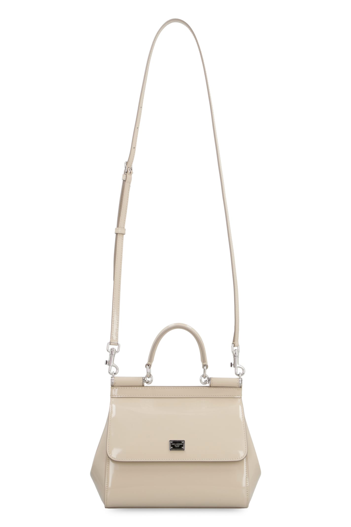 Shop Dolce & Gabbana Sicily Leather Mini Handbag In Beige