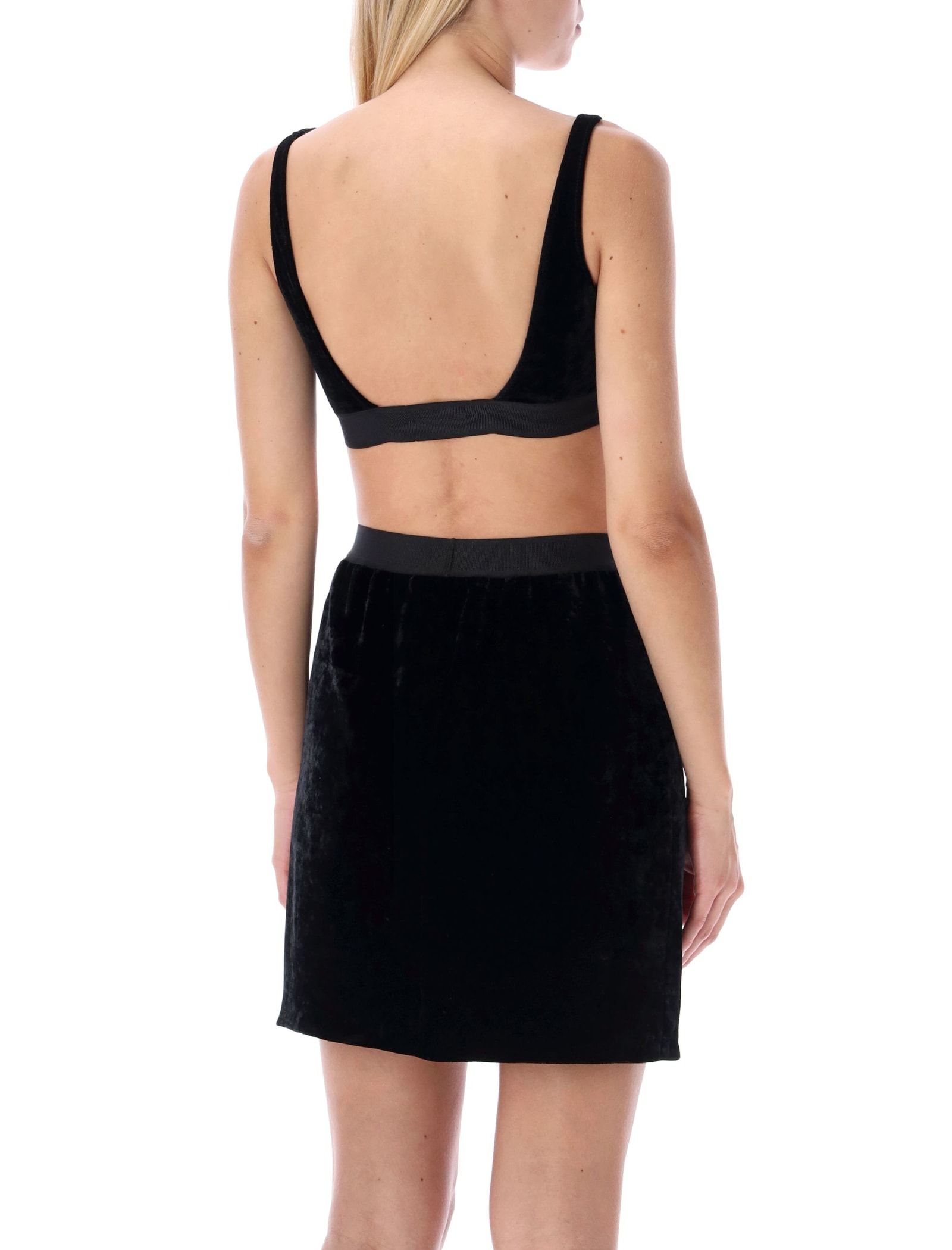 Tom Ford Stretch Lustrous Velour Signature Bralette Clothing In Black