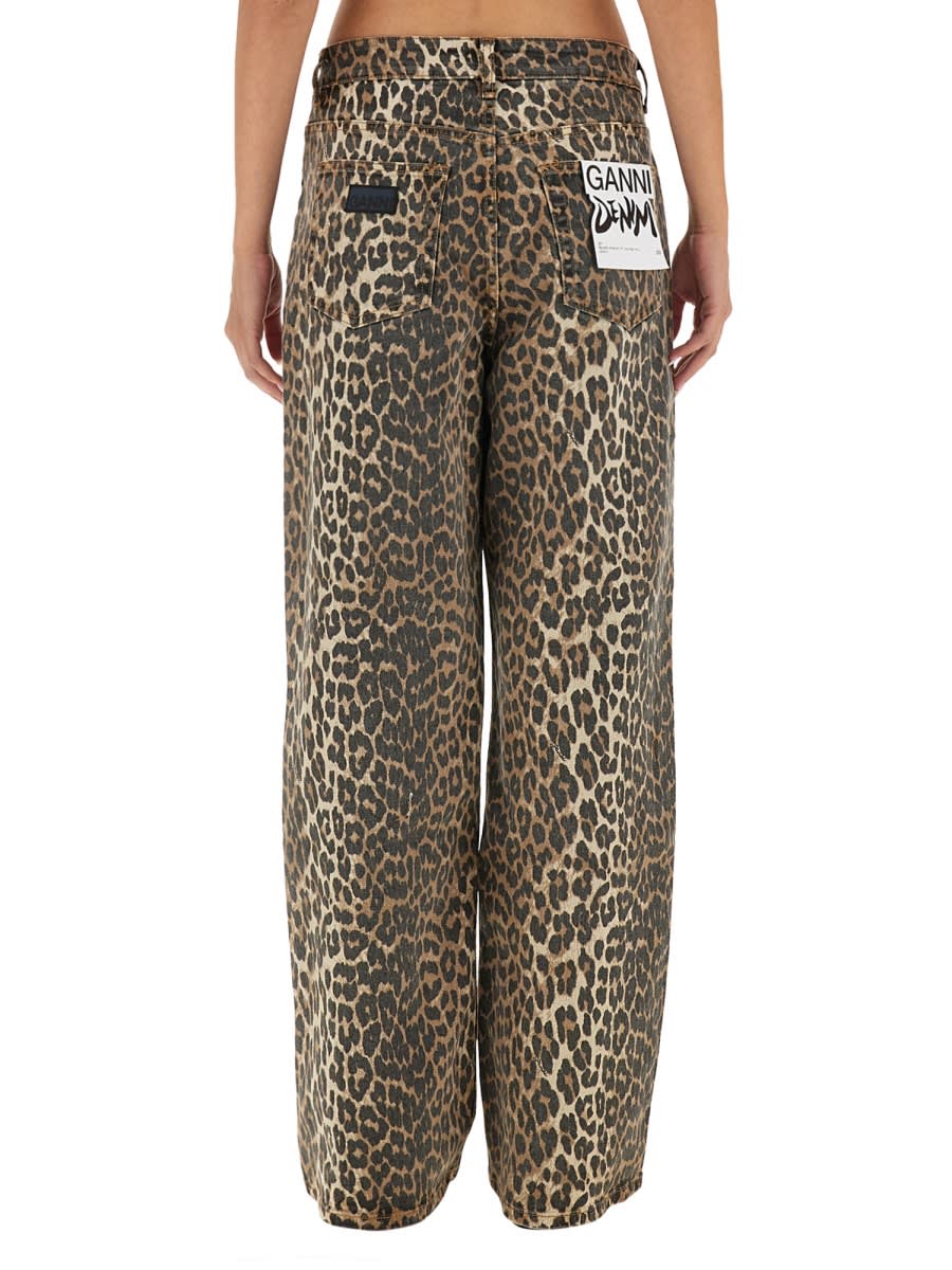 Shop Ganni Jeans Izey In Animalier