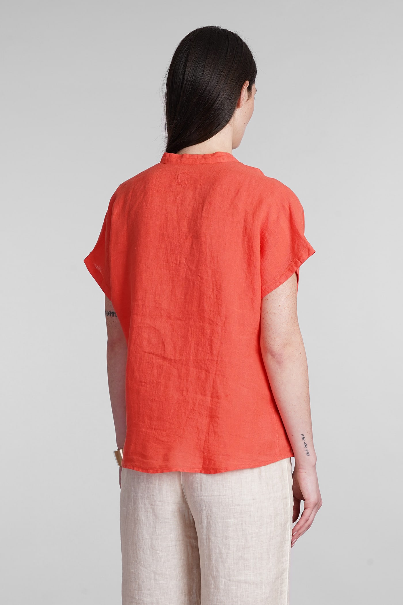 Shop 120% Lino Blouse In Red Linen