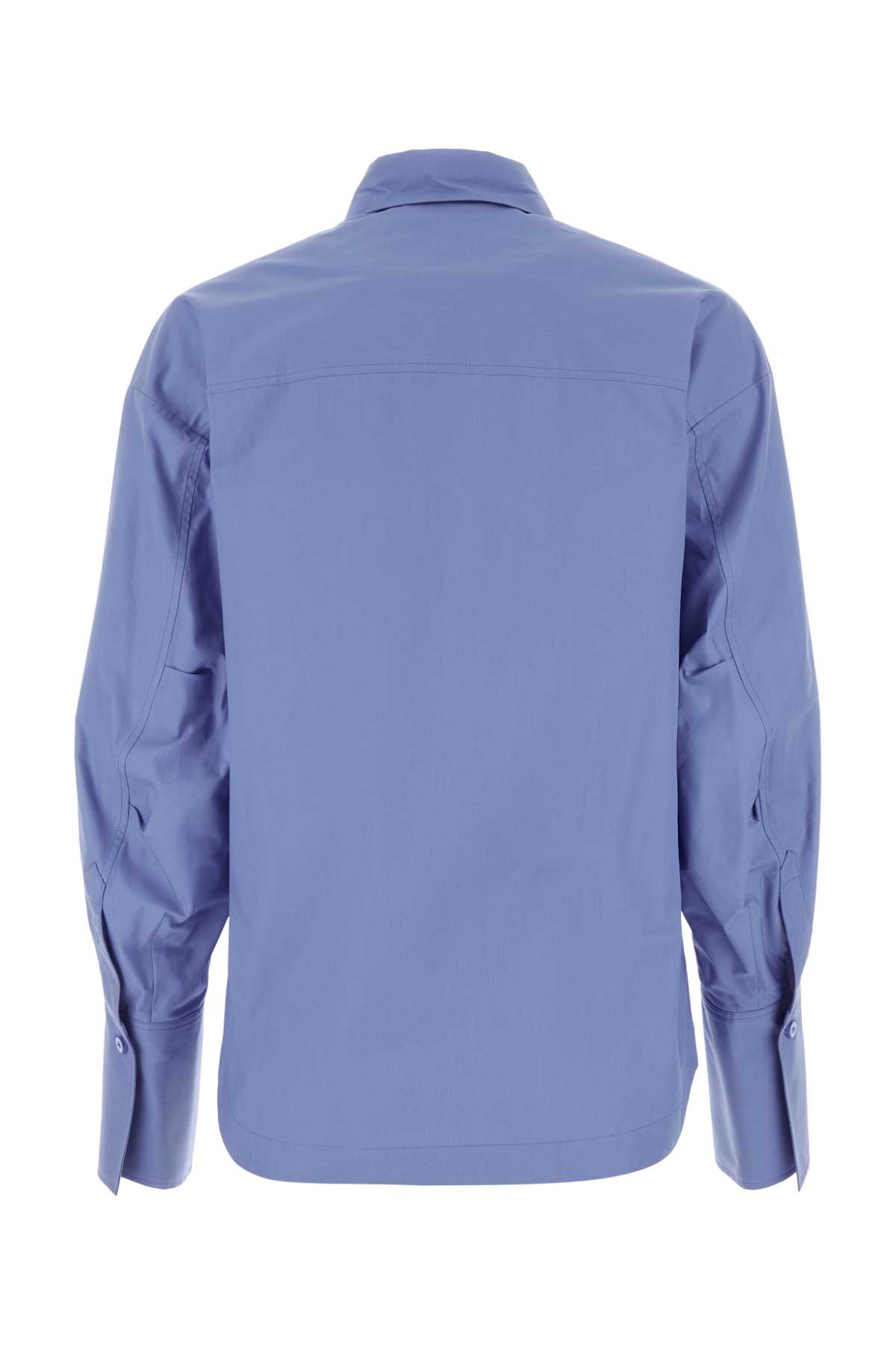 Shop Attico Cerulean Blue Poplin Eliza Shirt In 597