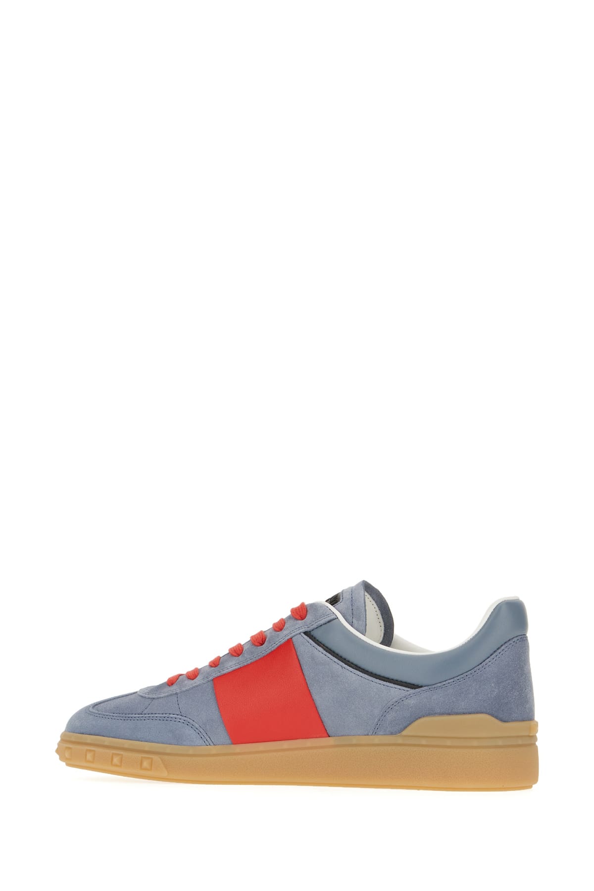 Valentino Garavani Men Upvillage Low Top Sneaker In Split Leather And Calfskin Nappa Leather In Grigio