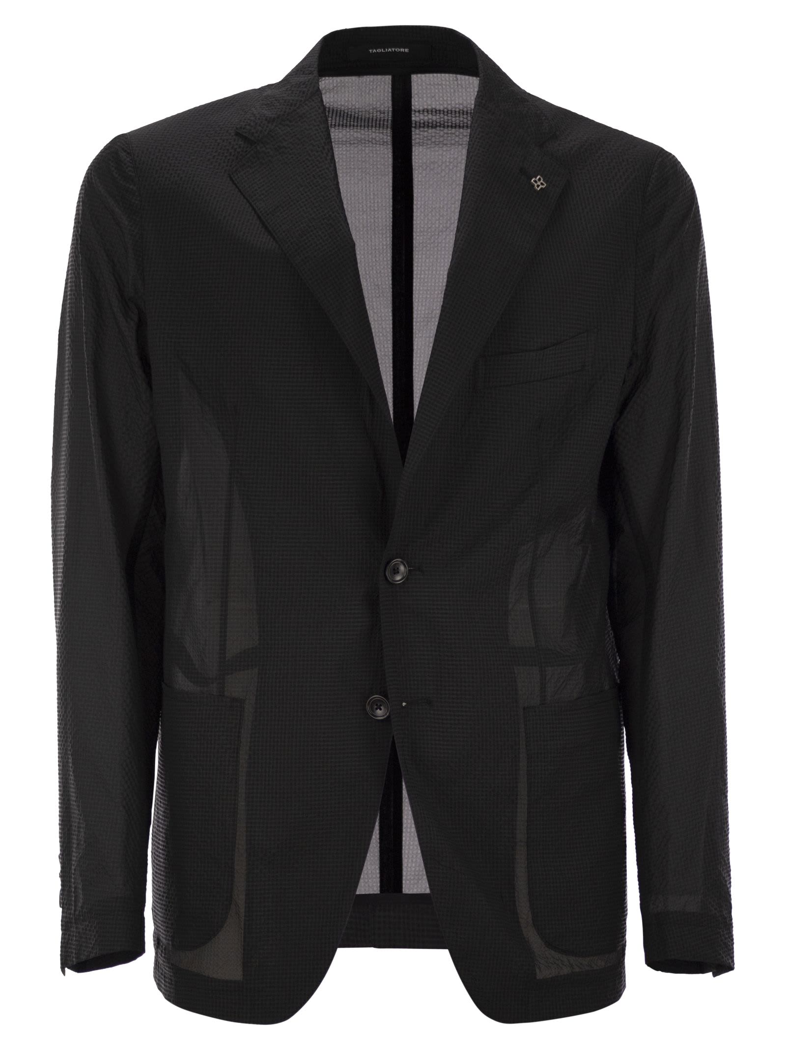 Tagliatore Men's Lightweight Technical Fabric Jacket In Black