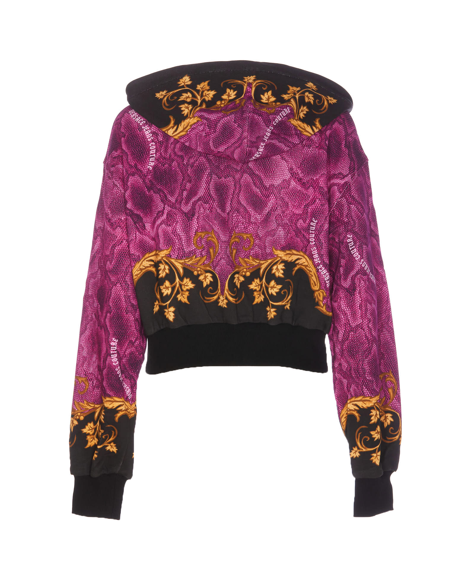 Shop Versace Jeans Couture Chromo Couture Hoodie In Fuchsia