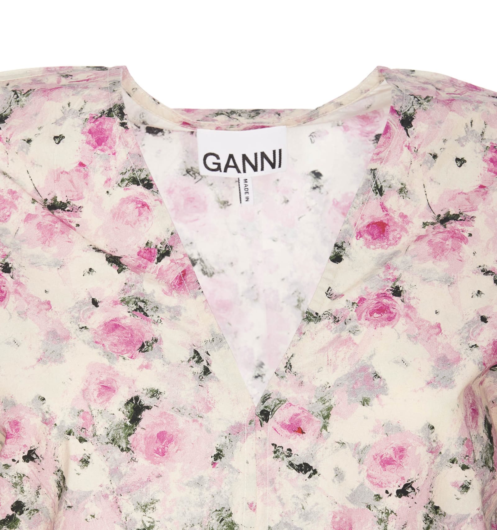 Shop Ganni Blouse In Orchid Smoke