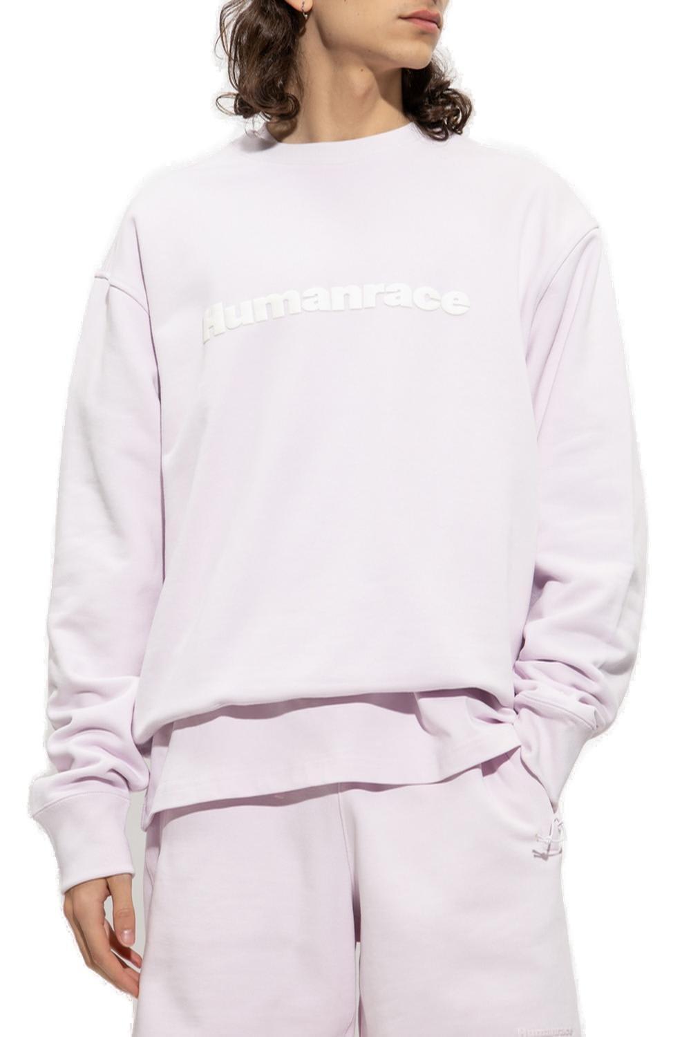 Shop Adidas Originals Pharrell Williams Basics Crewneck Sweatshirt In Almost Pink