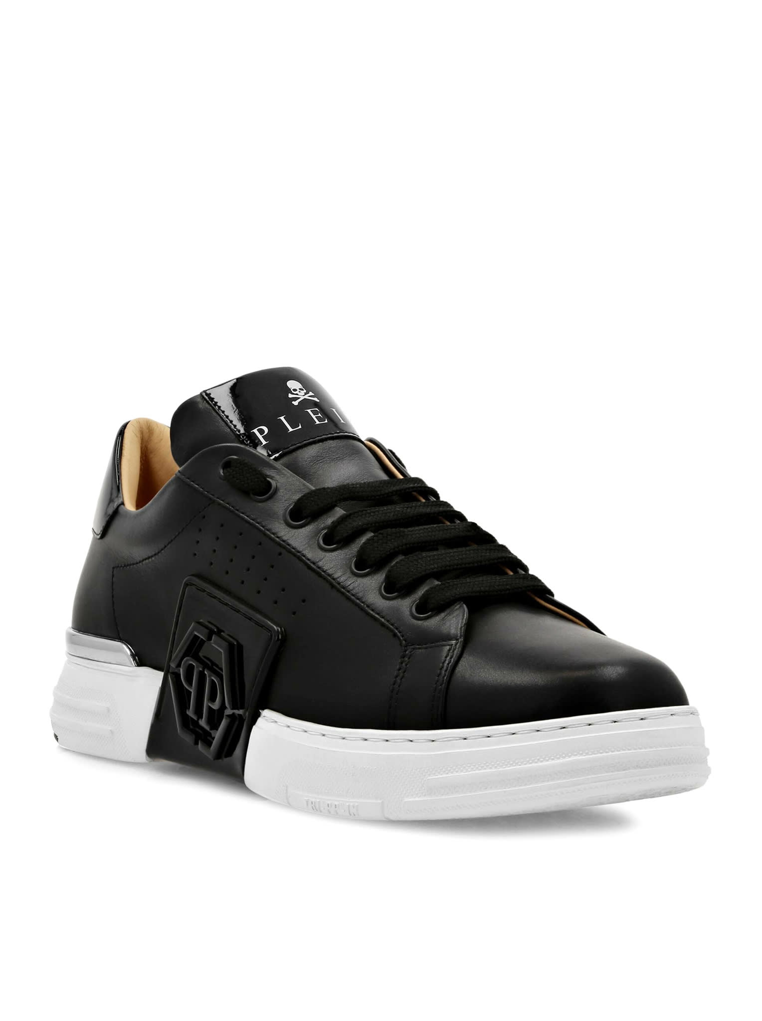 Shop Philipp Plein Lo Top Sneakers In Black