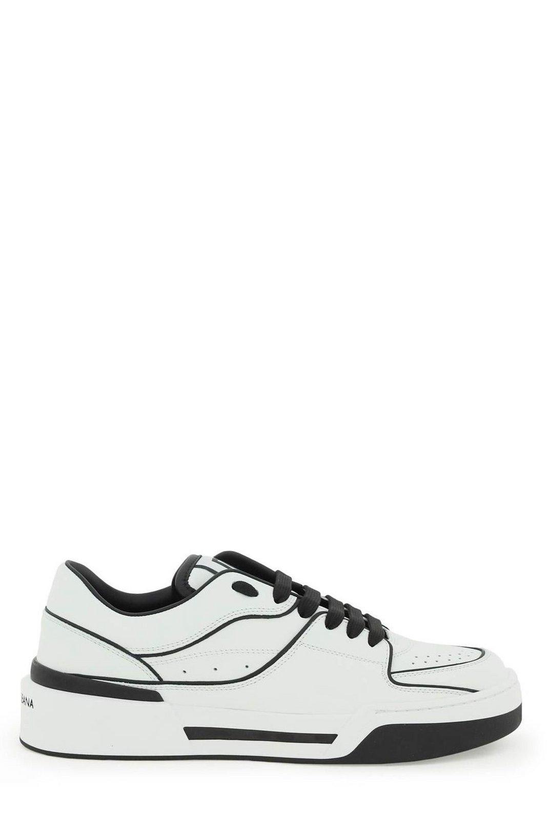Dolce & Gabbana New Roma Lace-up Sneakers In White