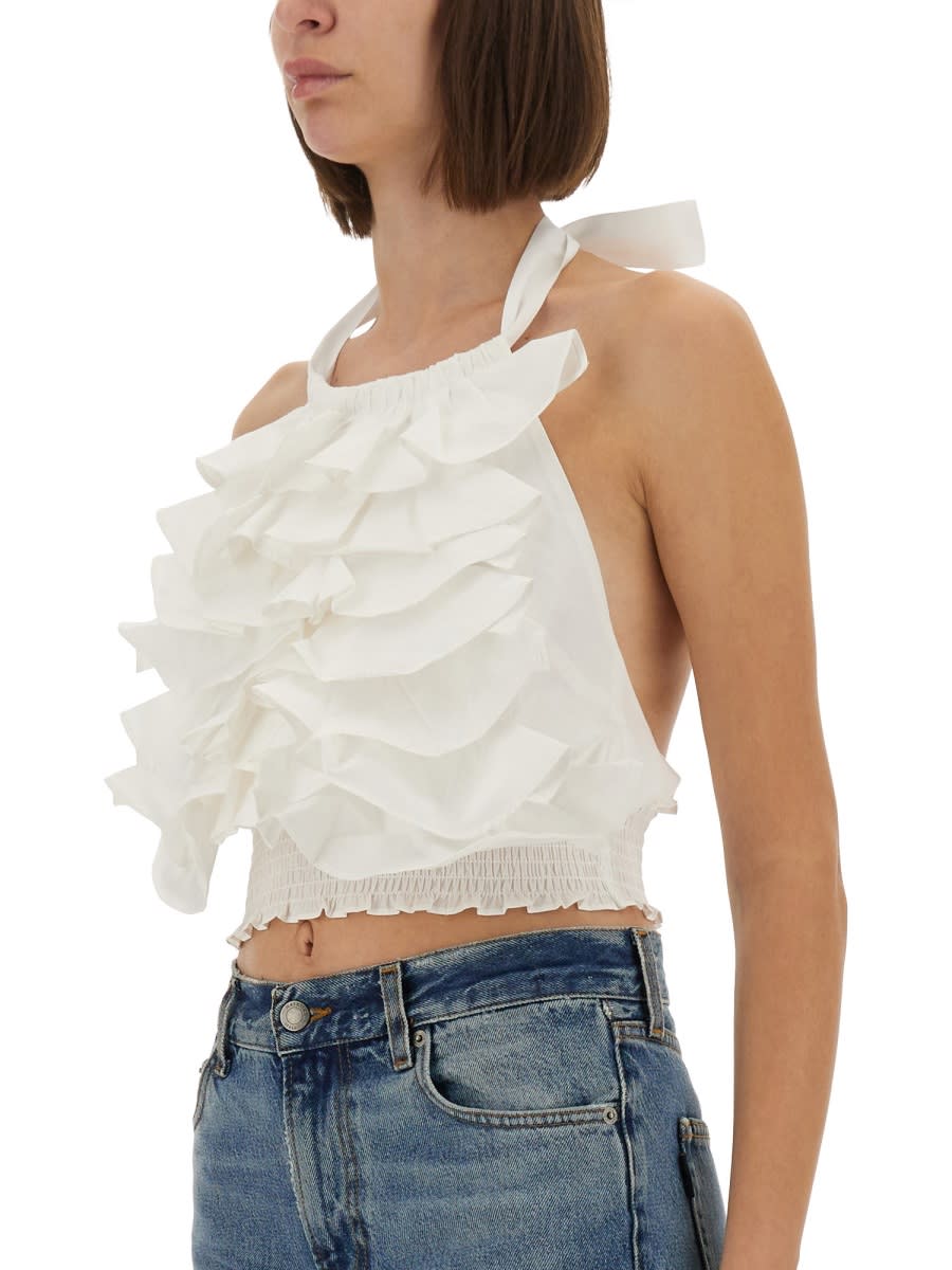 The Garment Cyprus Layer Top With Ruffles In White