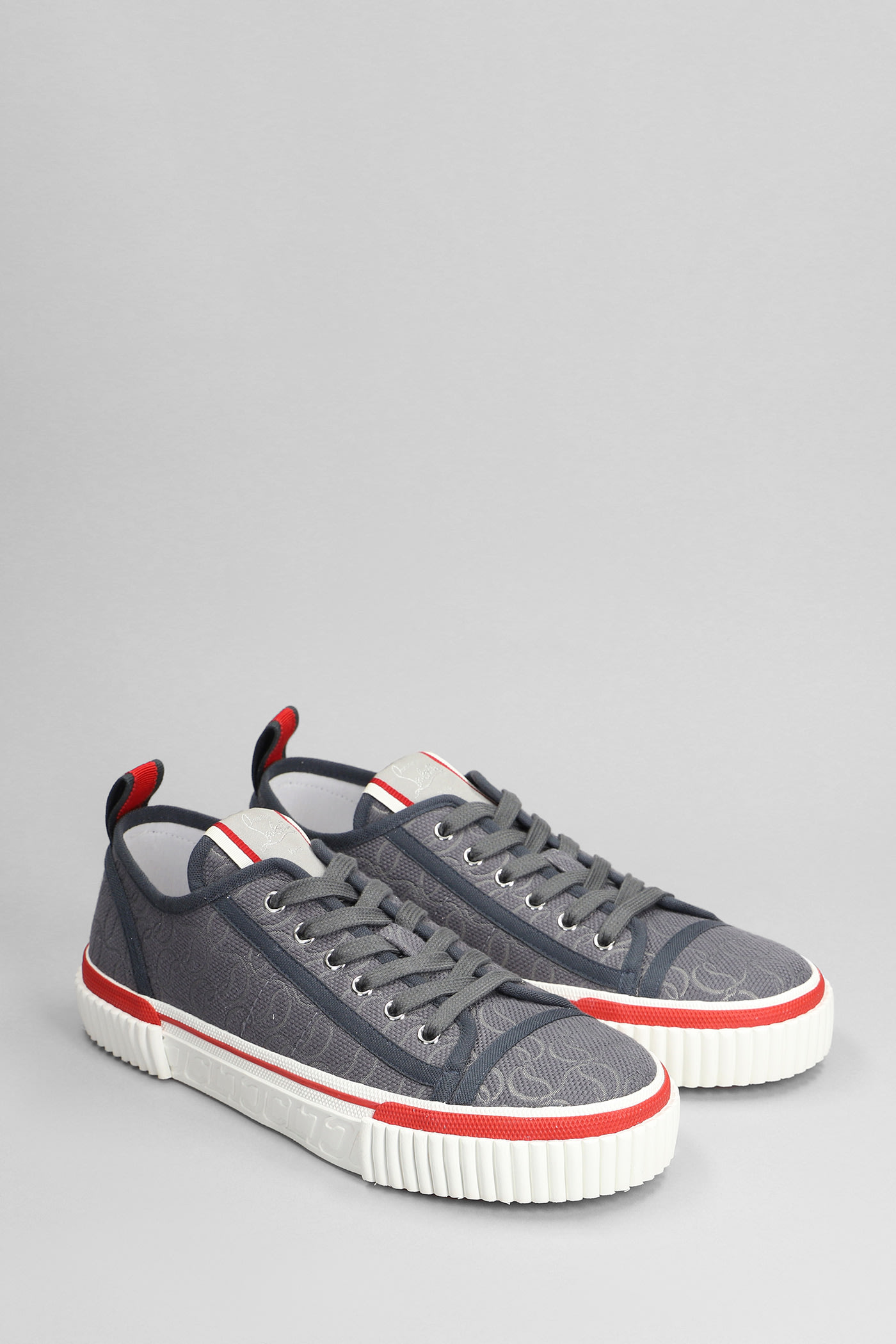 Shop Christian Louboutin Pedro Junior Sneakers In Blue Cotton