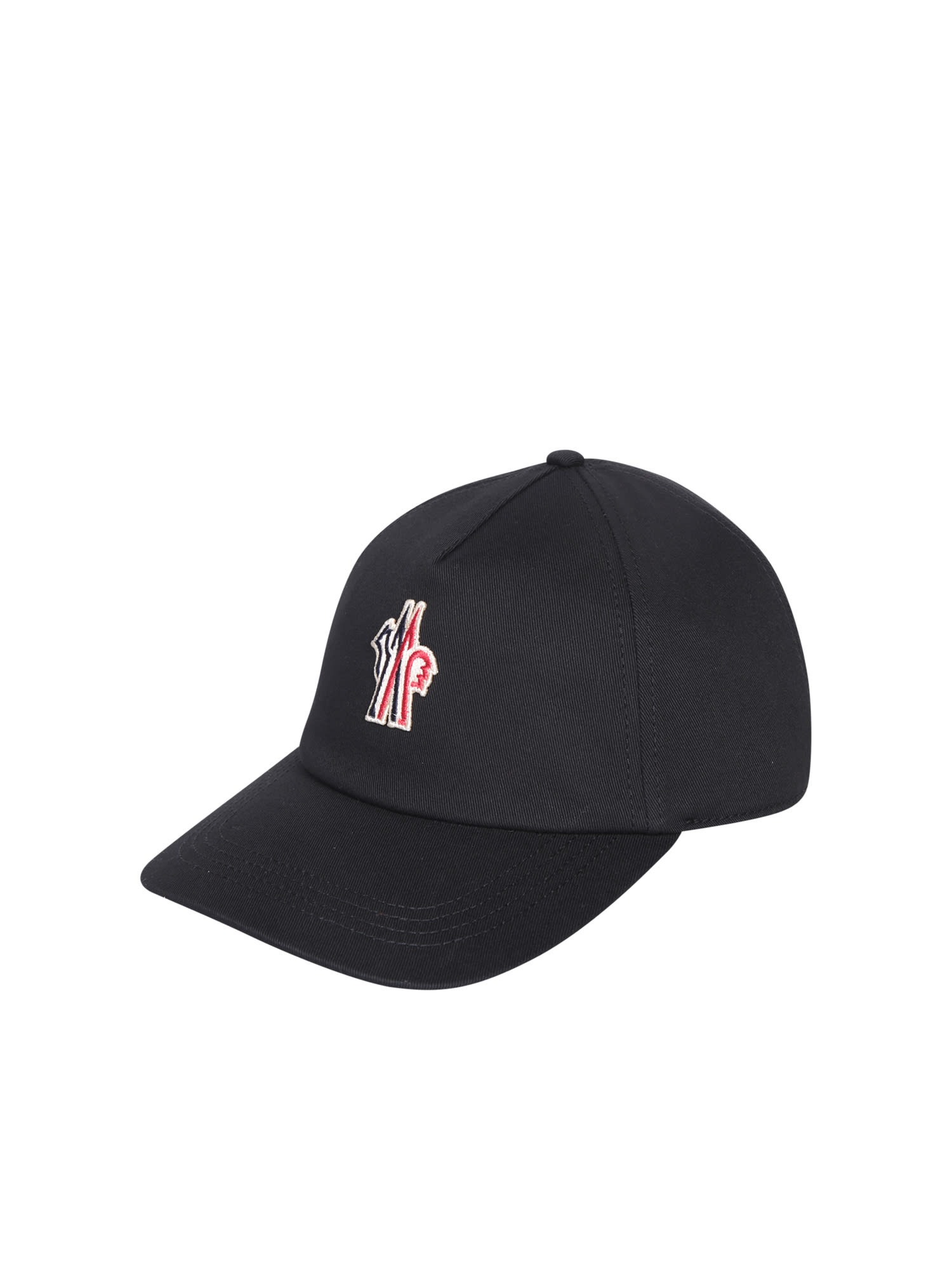 Shop Moncler Black Logo Baseball Cap