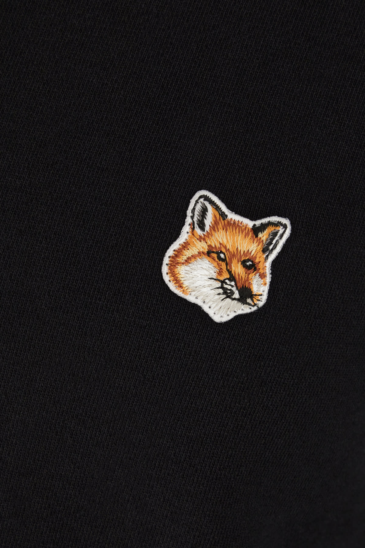 Maison Kitsuné Black Fox Head Long Sleeve T-shirt In Black