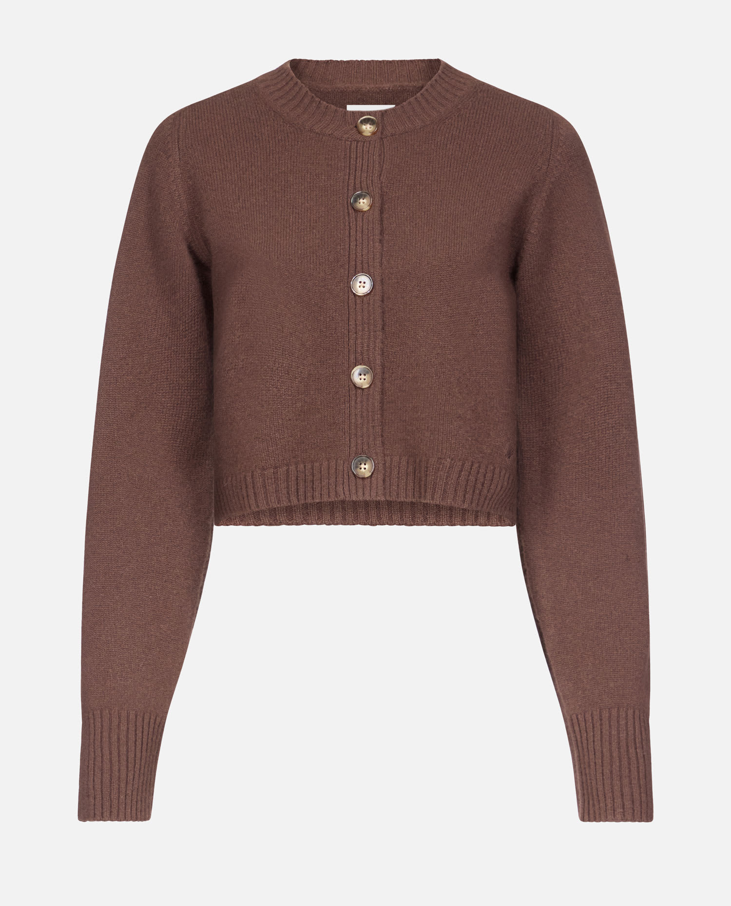 Loulou Studio Zephir Lds Cropped Cardigan In Brown