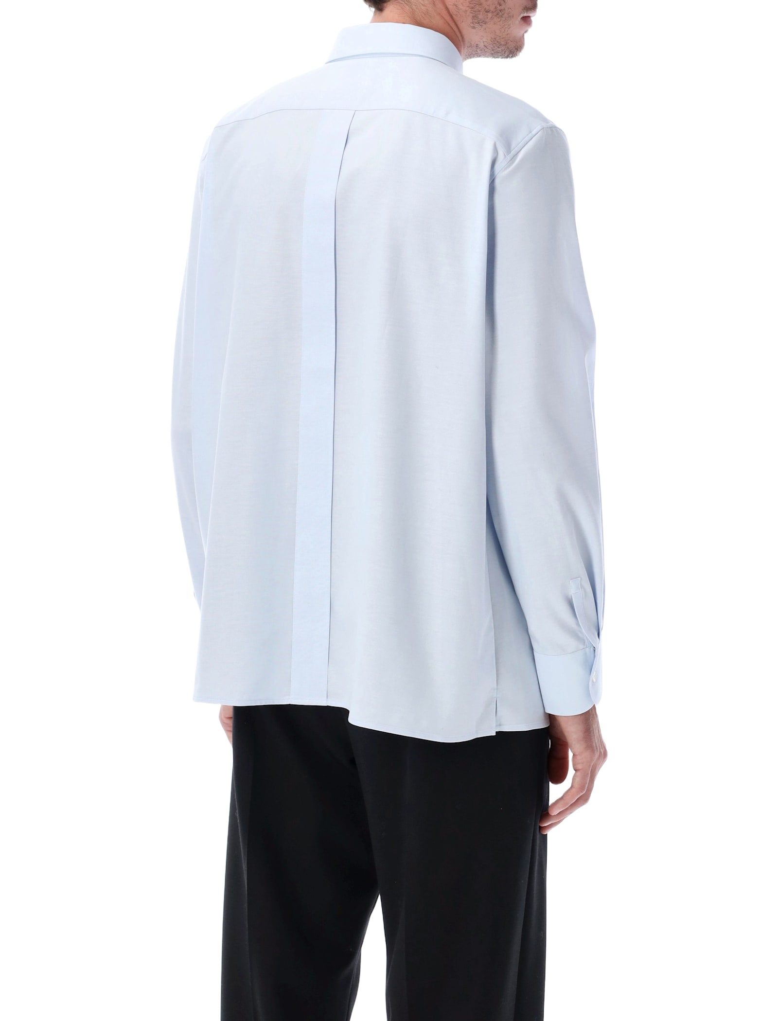 Saint Laurent Cassandre Cotton Oxford Shirt In Blue