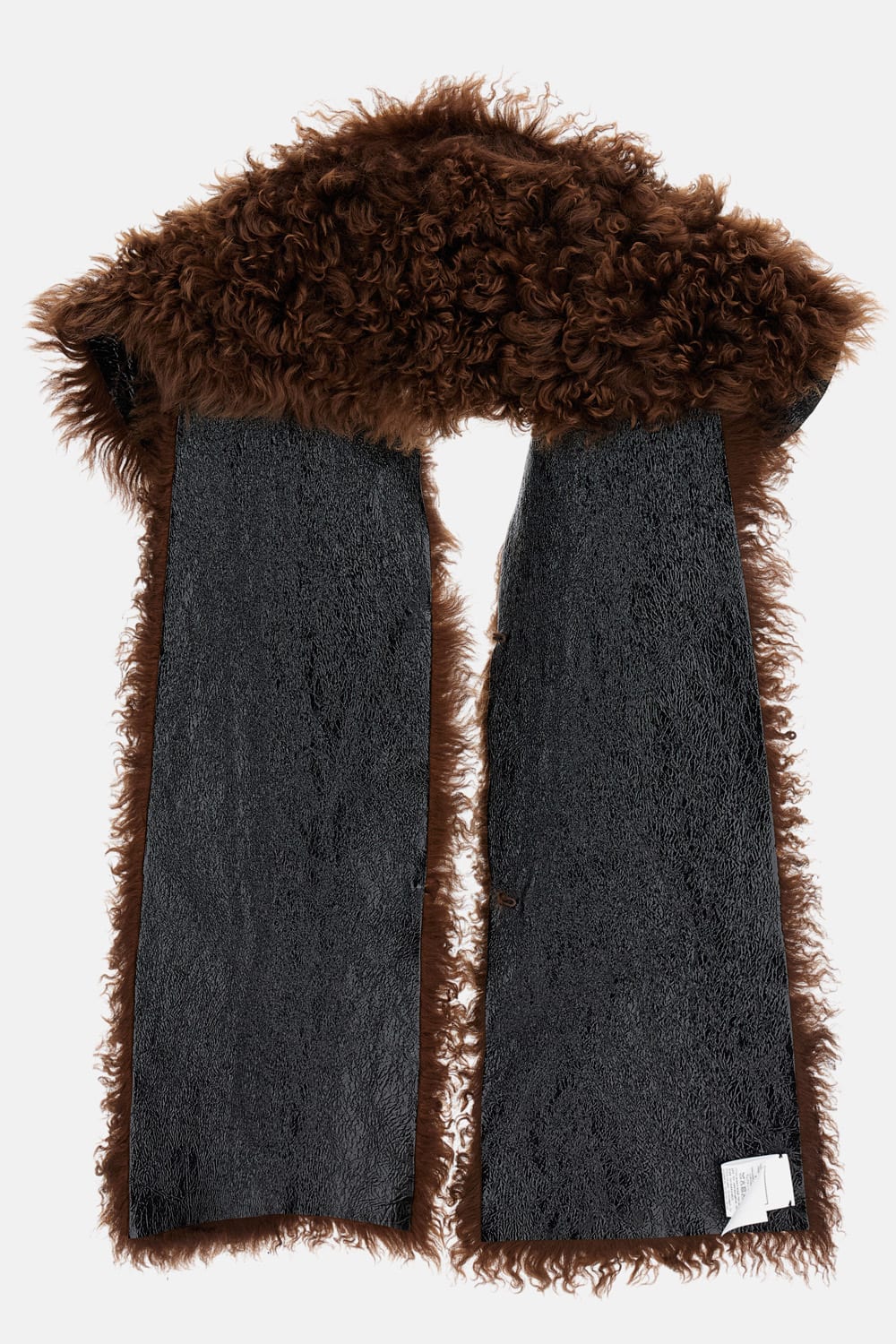 Plan C Tobacco Velour Shearling Stole In Brown