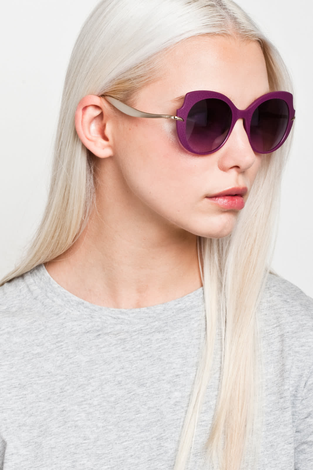 Shop Caroline Abram Ranya-violet Sunglasses In Purple/gold