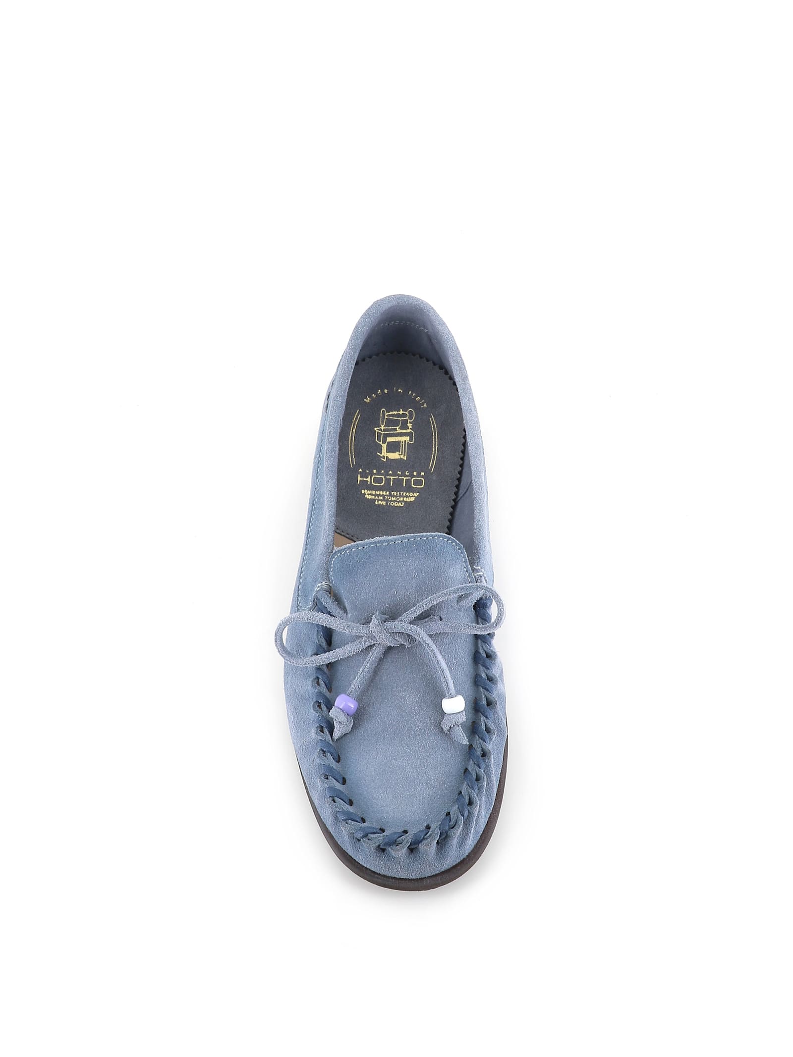 Alexander Hotto Suede Moccasin Loafers In Light Blue