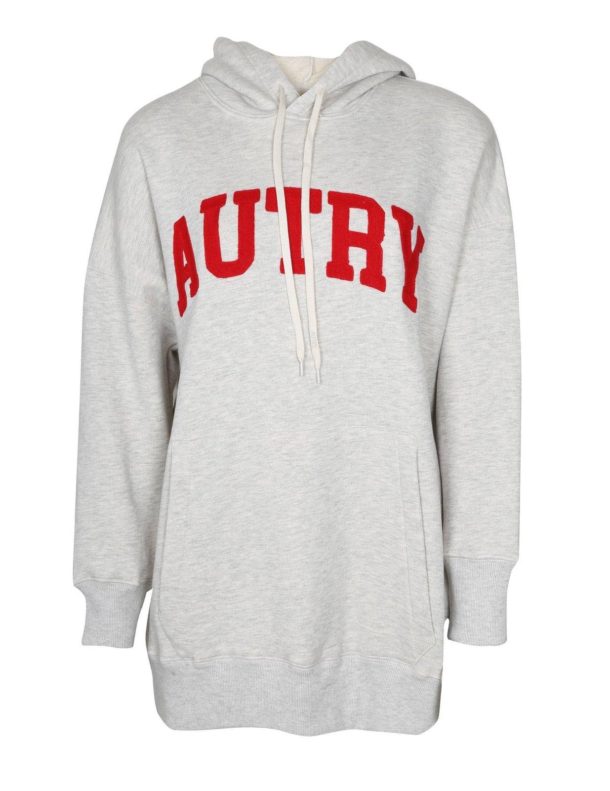 Shop Autry Logo Embroidered Sweatshirt Dress In Melange