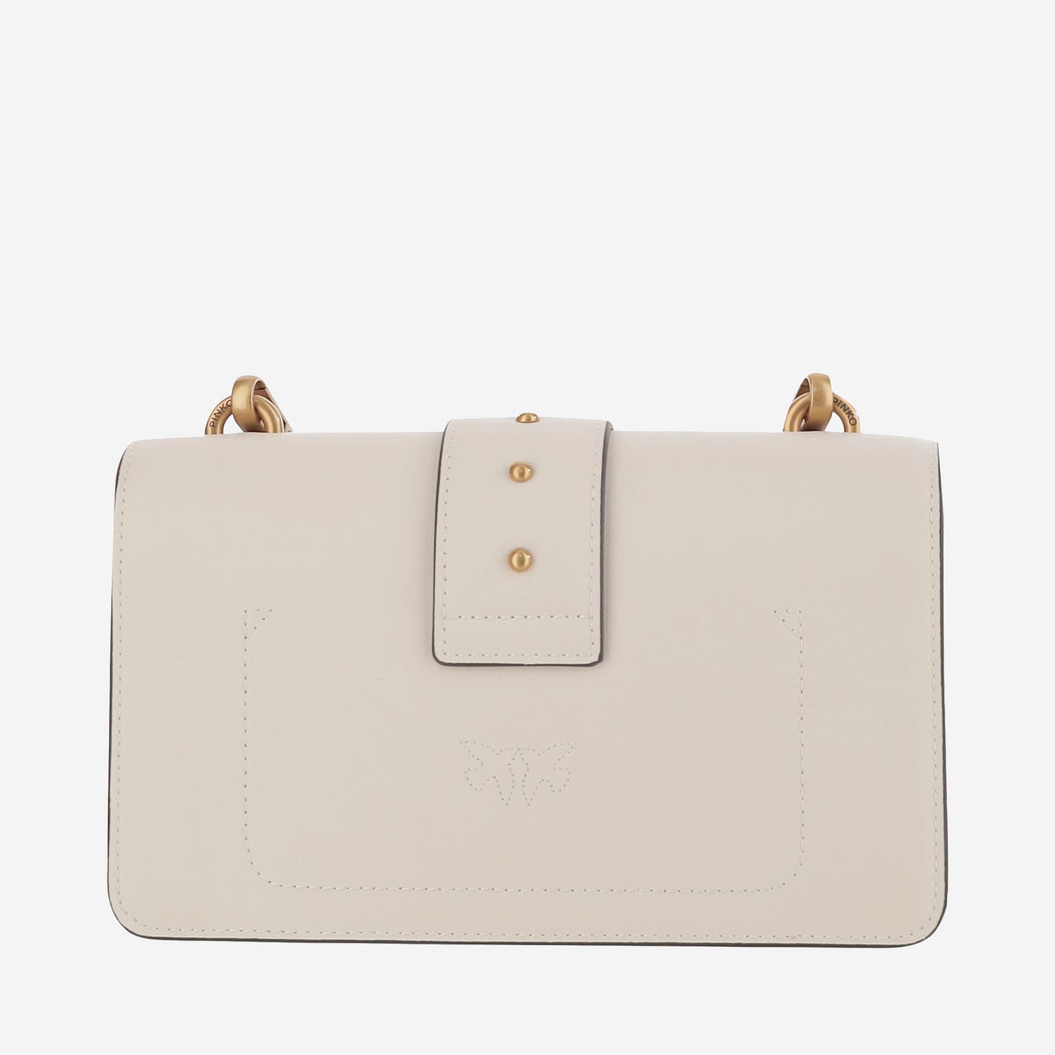 Pinko Structured Flap Closure Shoulder Bag With Gold Emblem