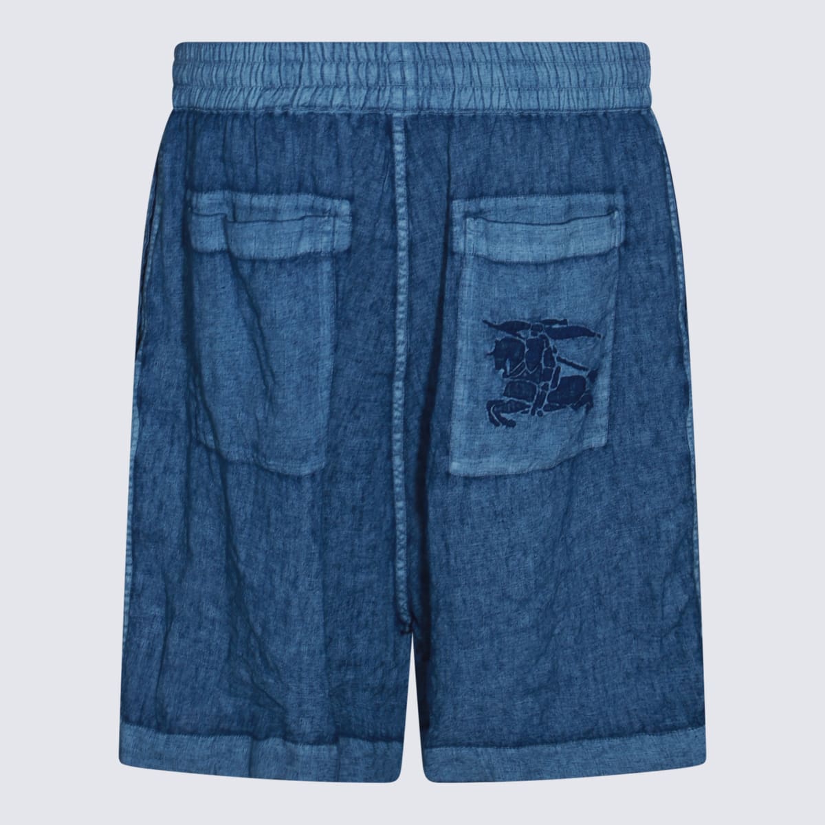 Shop Burberry Blue Linen Shorts