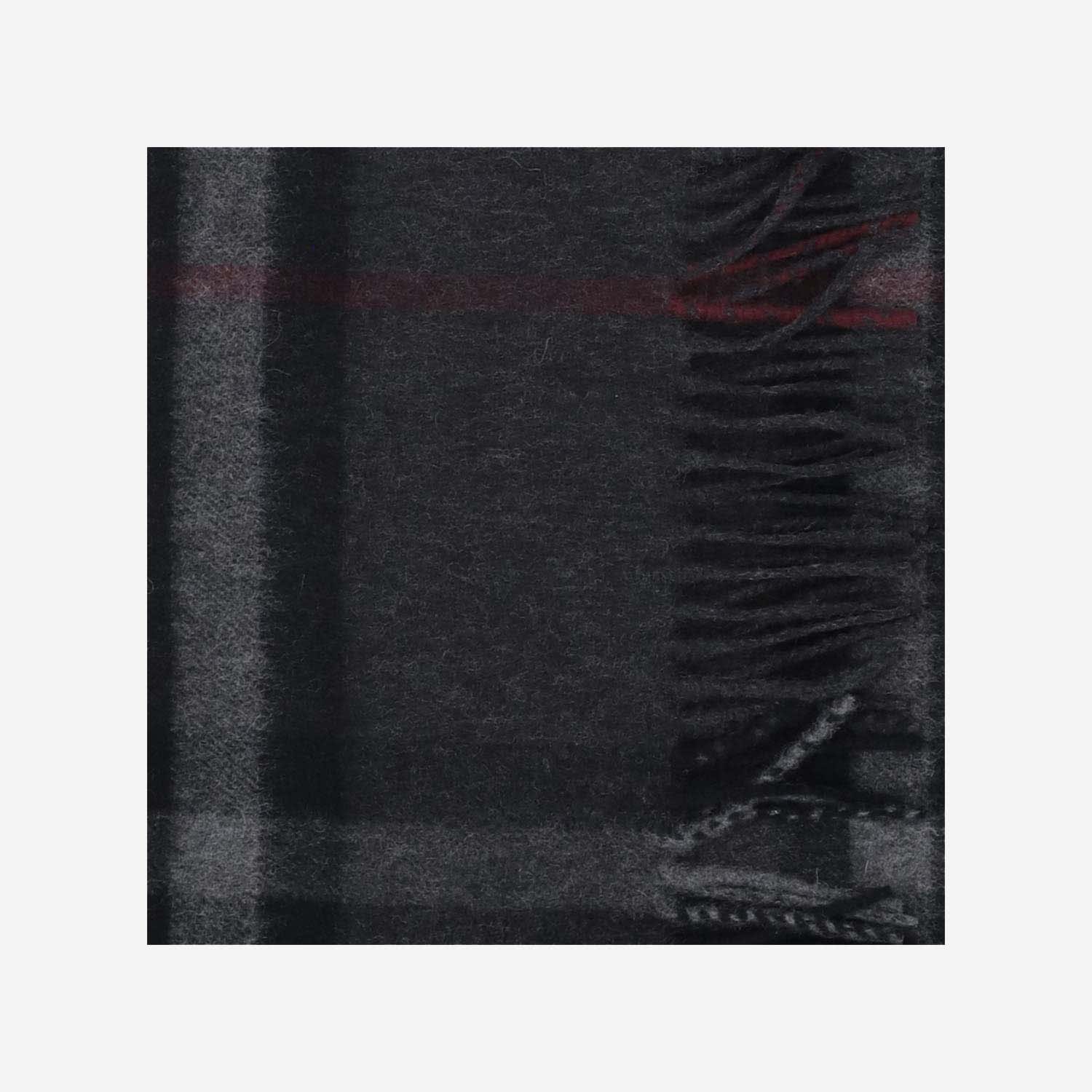 Shop Burberry Cashmere Scarf With Check Pattern In Charcoal