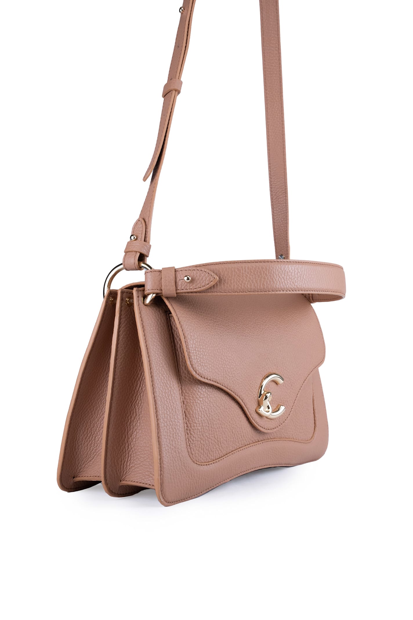 Shop Coccinelle C-me Medium Leather Handbag In Skin